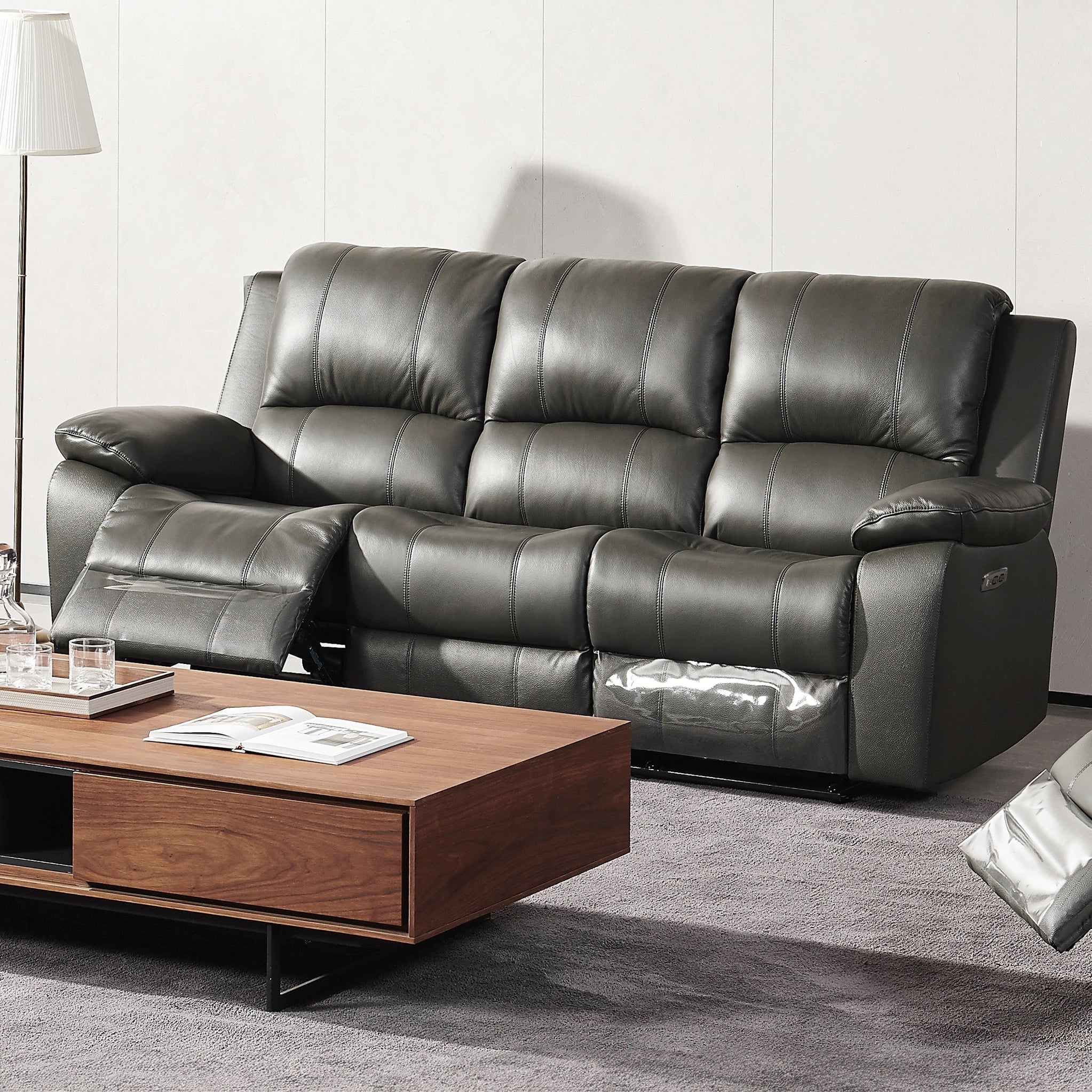 Selma Leather Power Recliner 3 Seater Sofa - Image 8