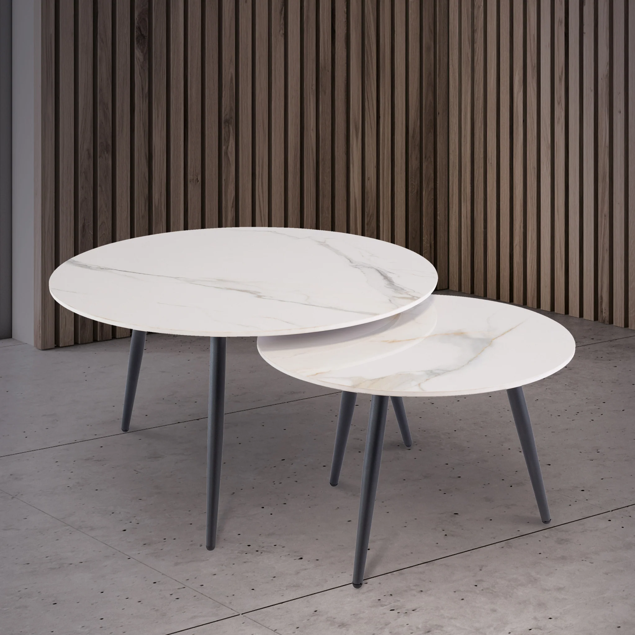 Selma Marble Effect Coffee Table Set - Image 2