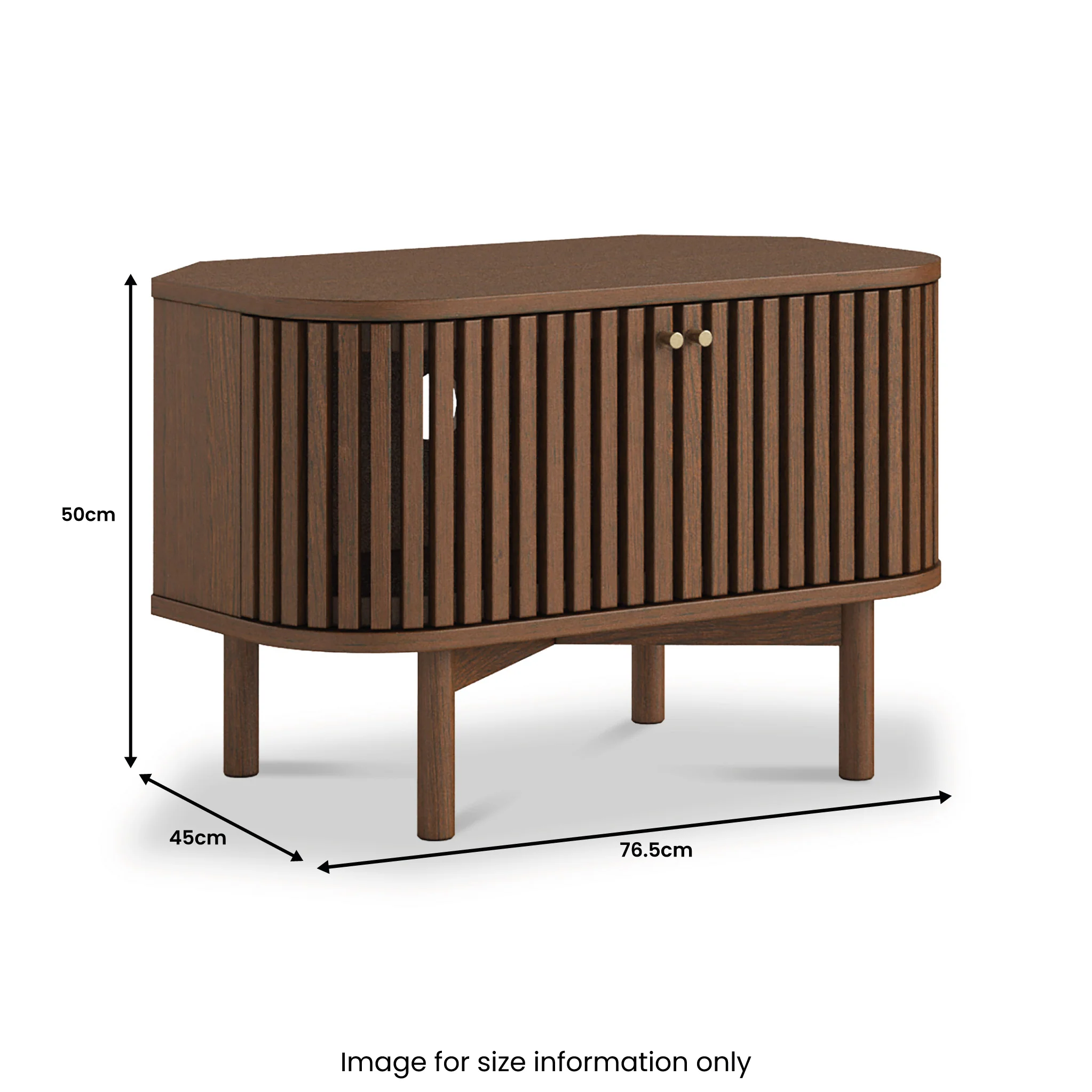 Shorwell Dark Oak Slatted Corner TV Unit - Image 3
