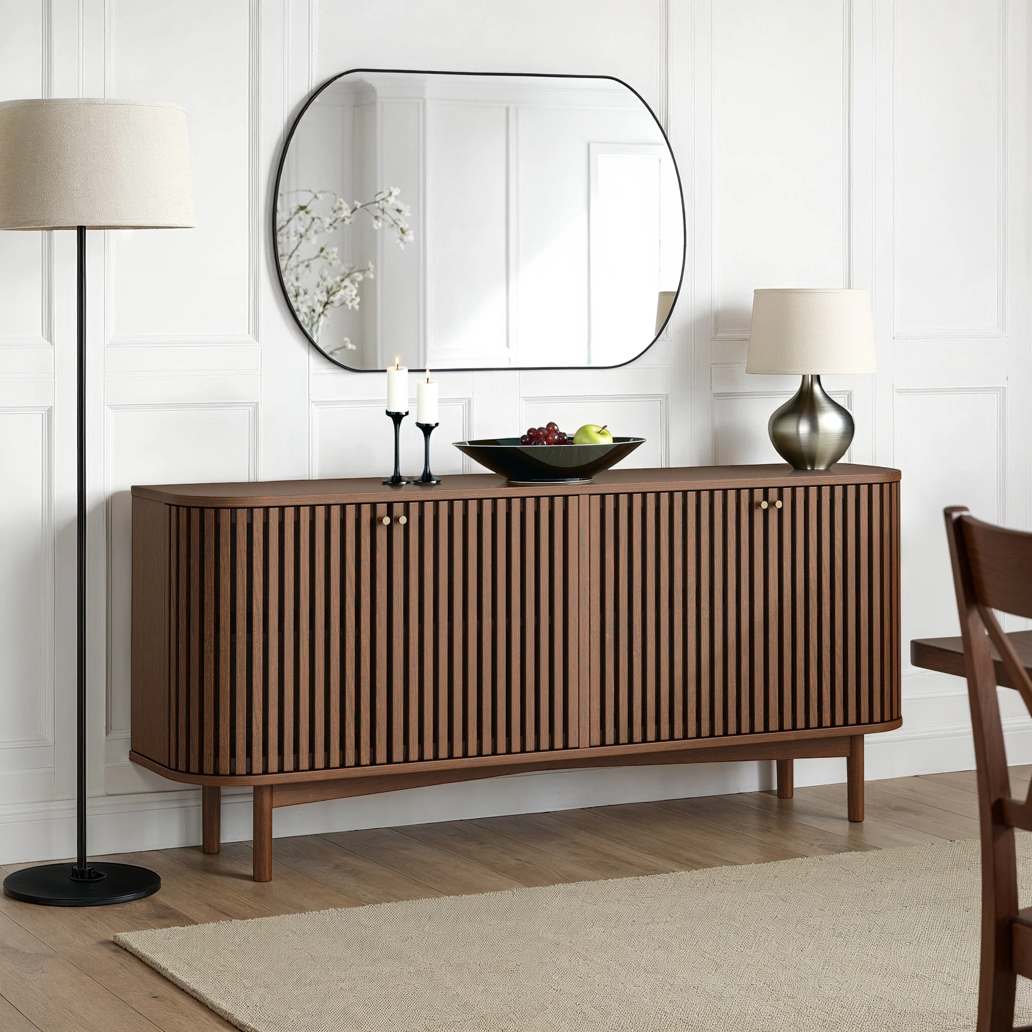 Shorwell Dark Oak Slatted Large Sideboard - Image 2