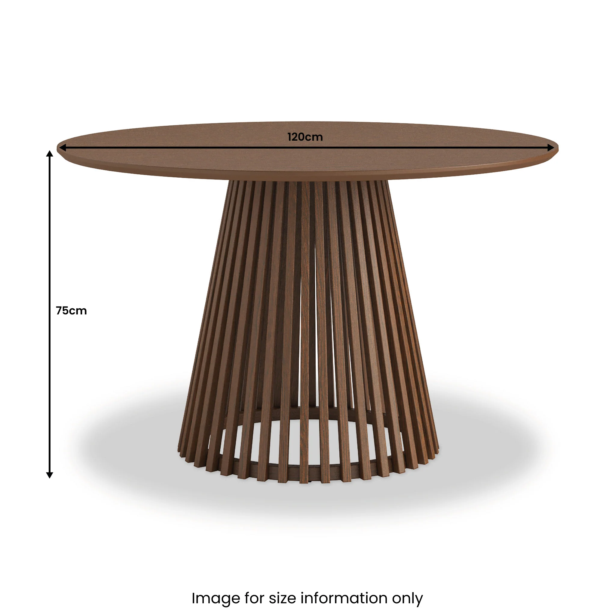 Shorwell Dark Oak Slatted Round Dining Table - Image 7
