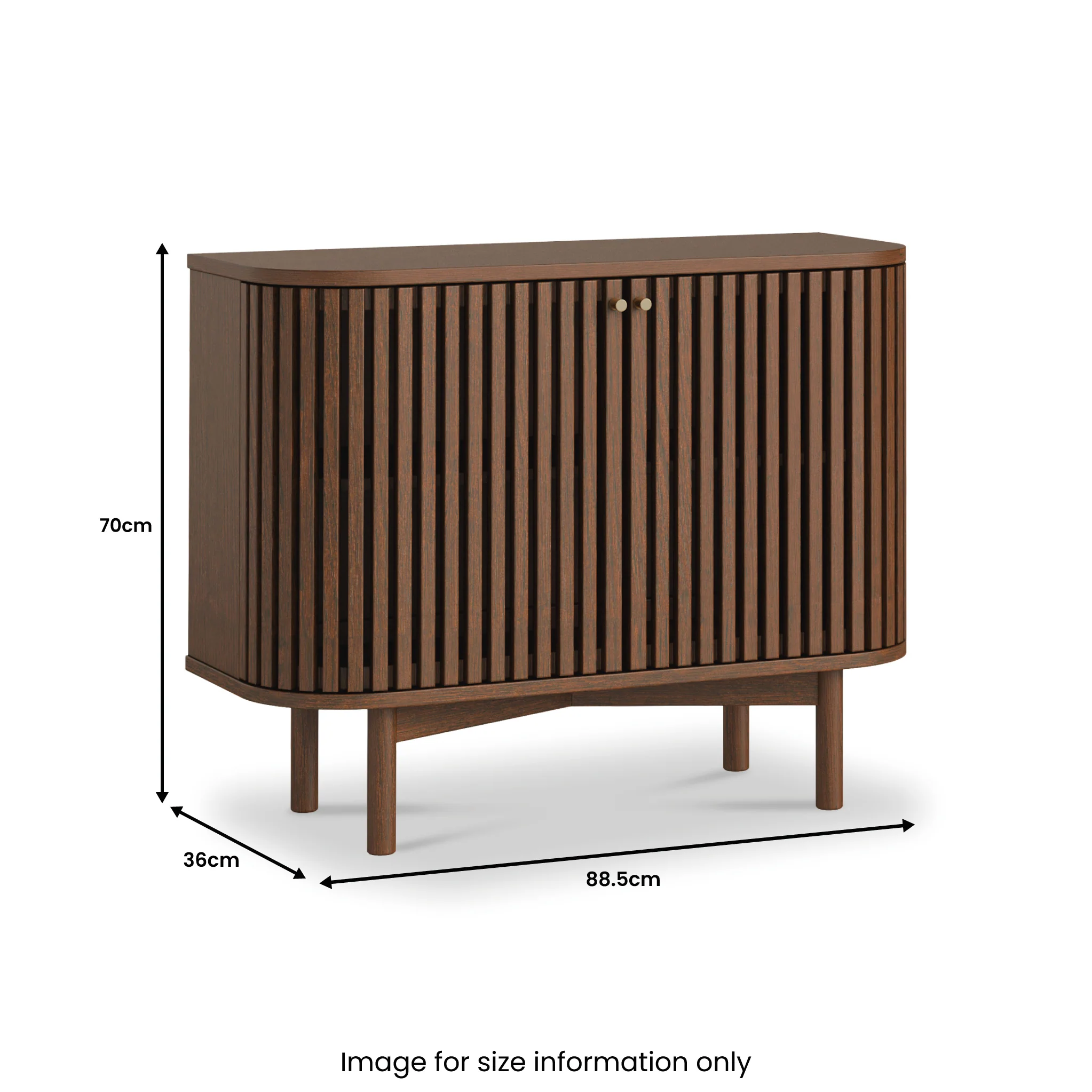 Shorwell Dark Oak Slatted Small Sideboard - Image 3