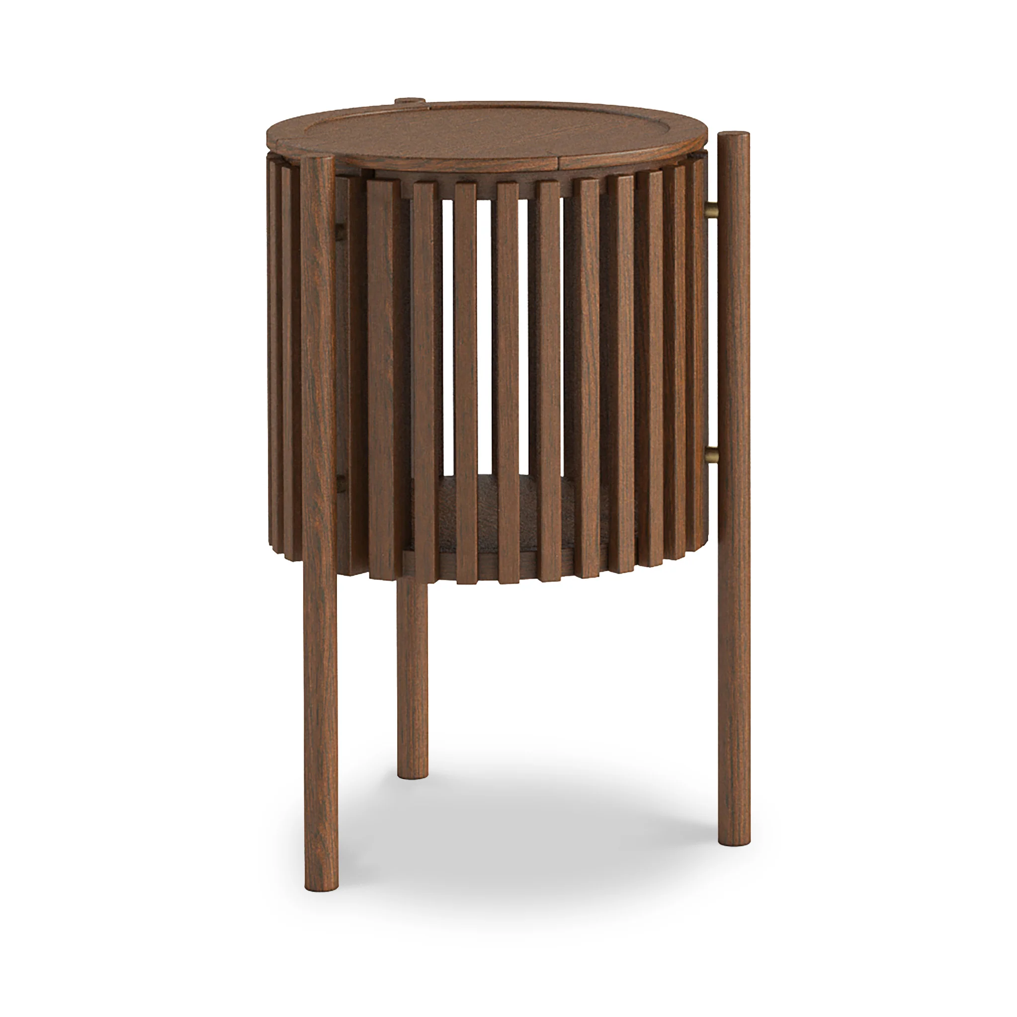 Shorwell Dark Oak Slatted Story 1 Door Side Table