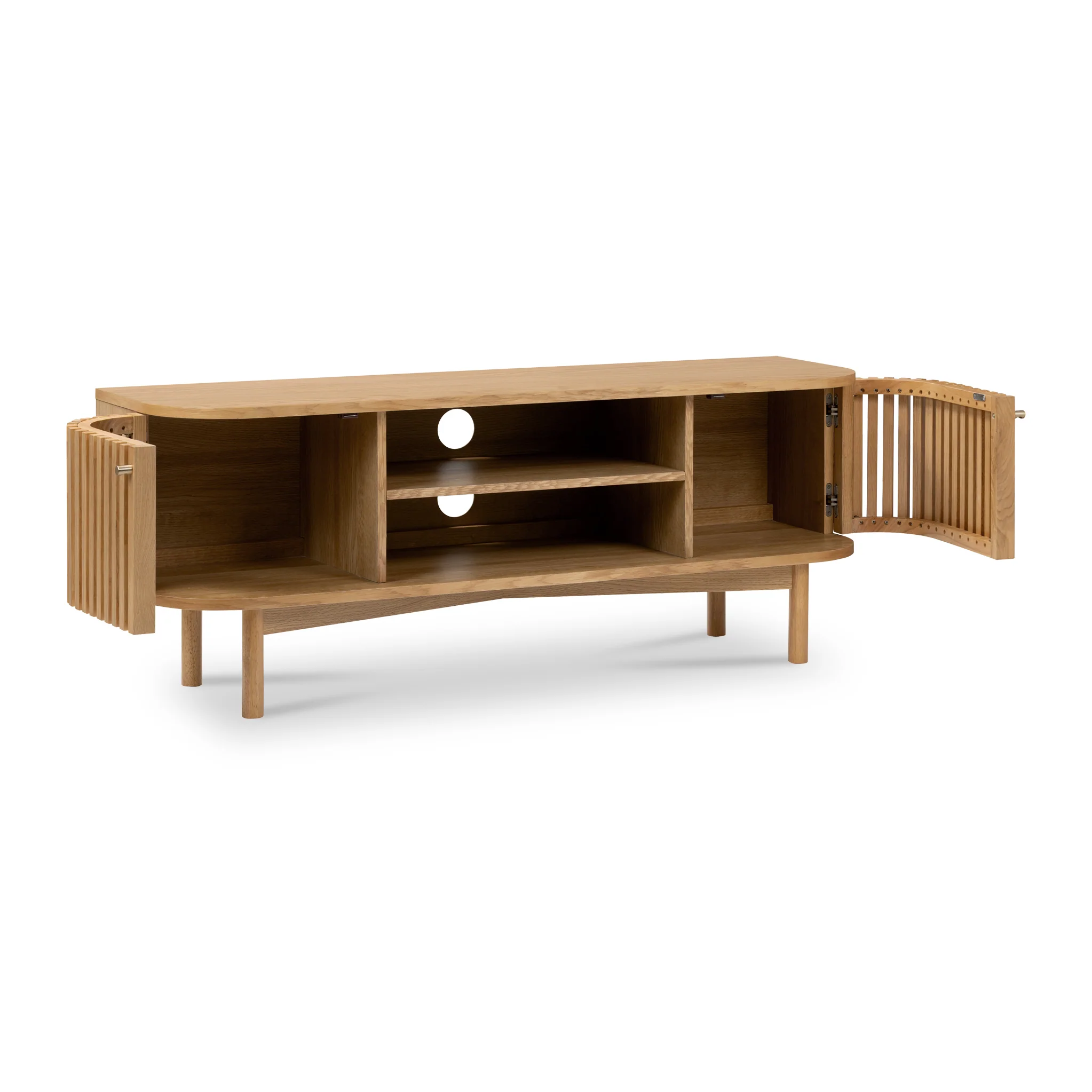 Shorwell Oak 130cm Slatted TV Unit - Image 3