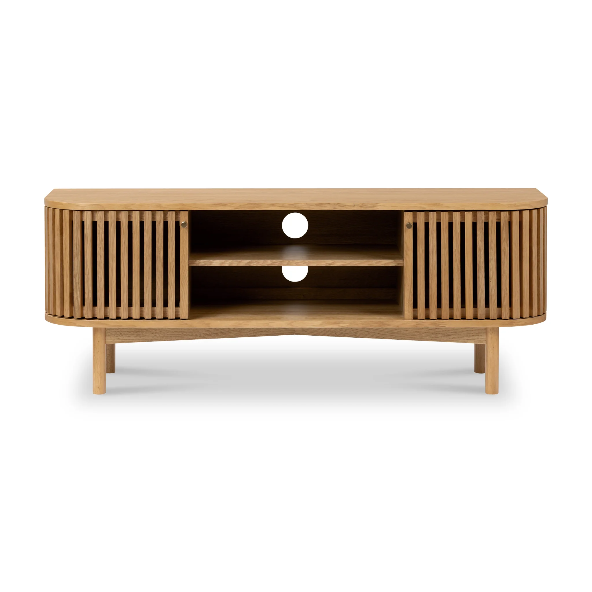 Shorwell Oak 130cm Slatted TV Unit - Image 4