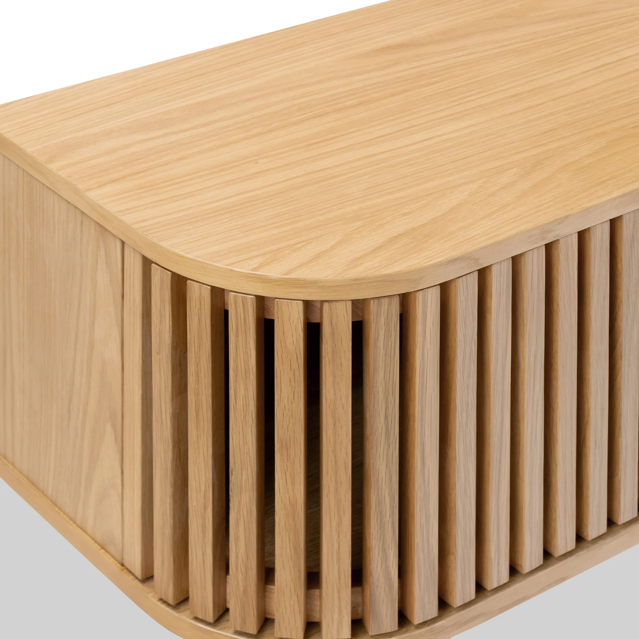 Shorwell Oak 130cm Slatted TV Unit - Image 8