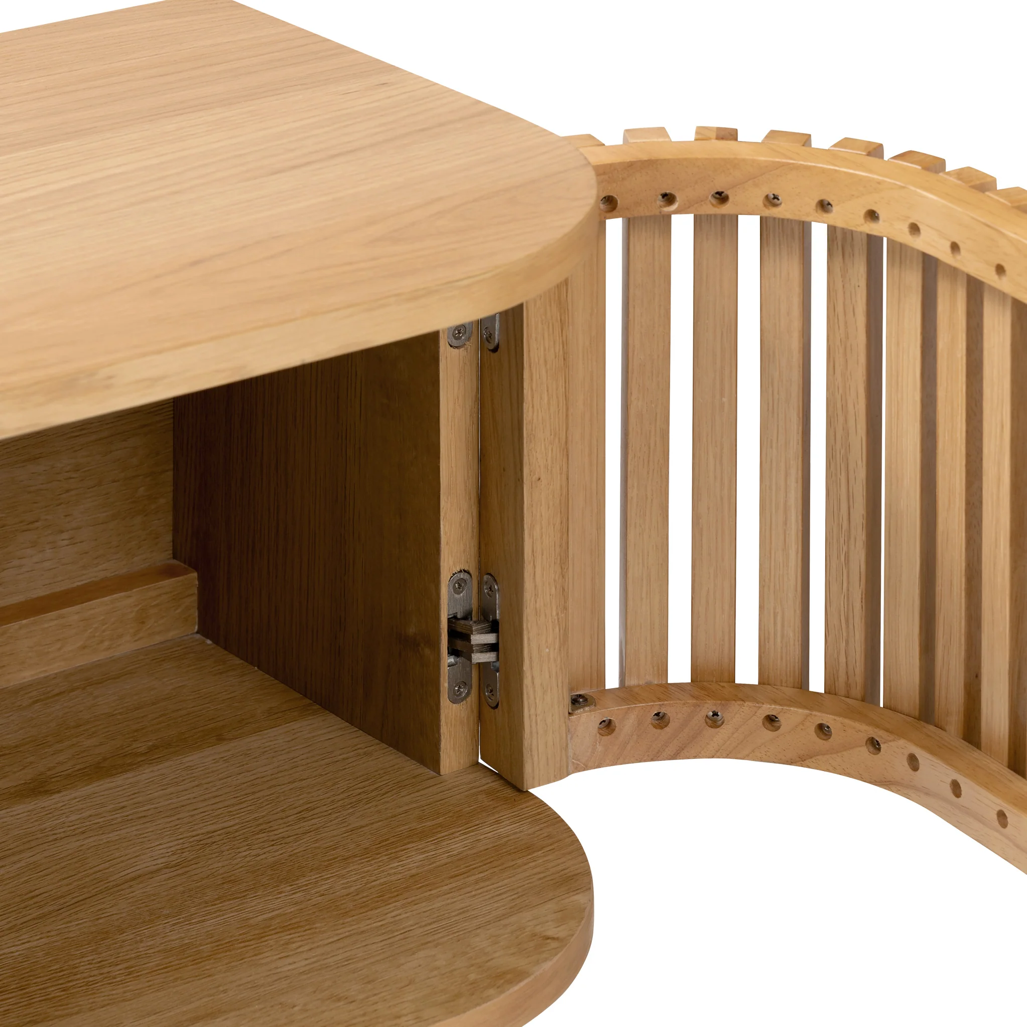 Shorwell Oak 130cm Slatted TV Unit - Image 9