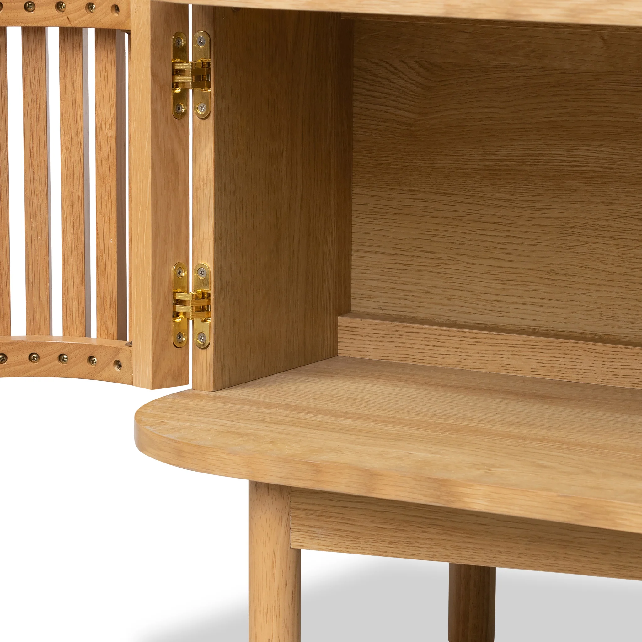 Shorwell Oak 180cm Slatted TV Unit - Image 10