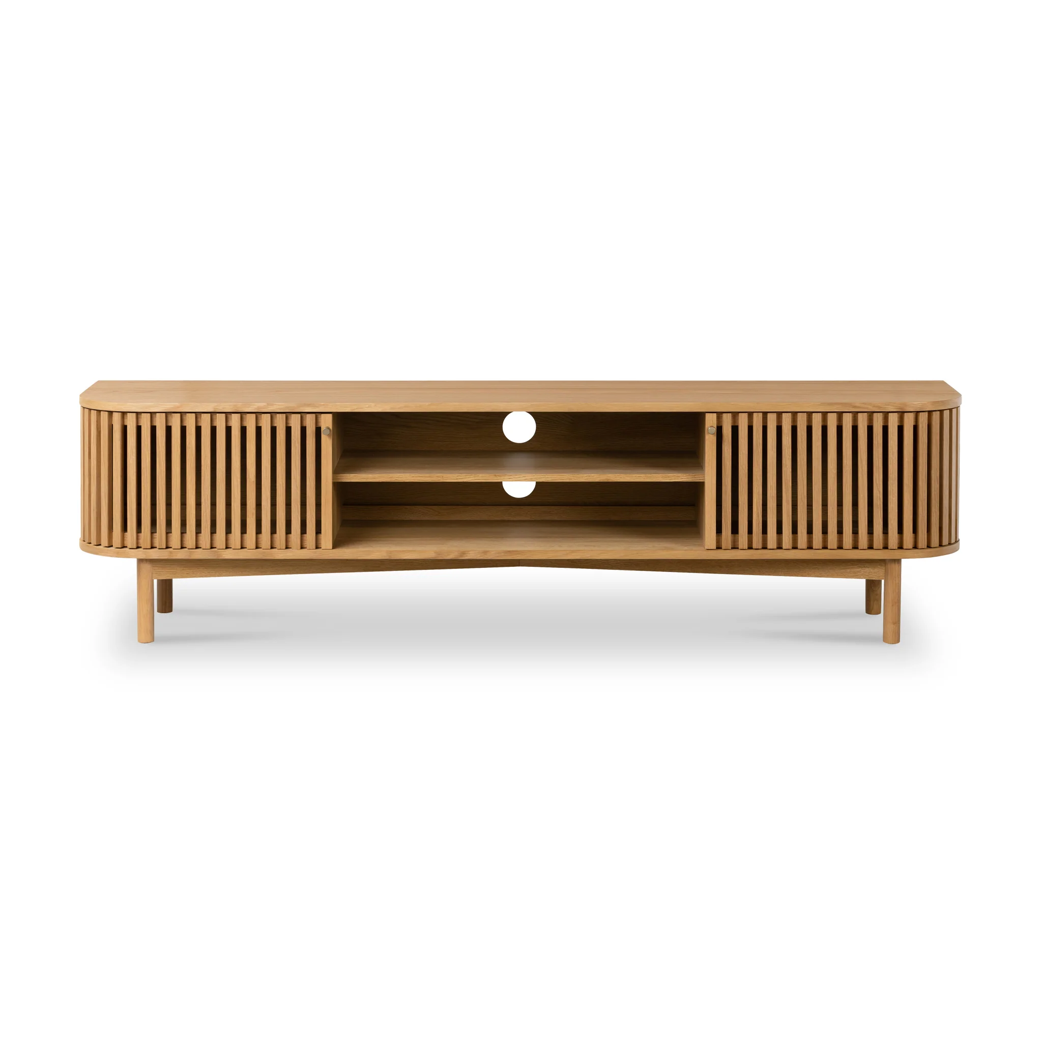 Shorwell Oak 180cm Slatted TV Unit - Image 3