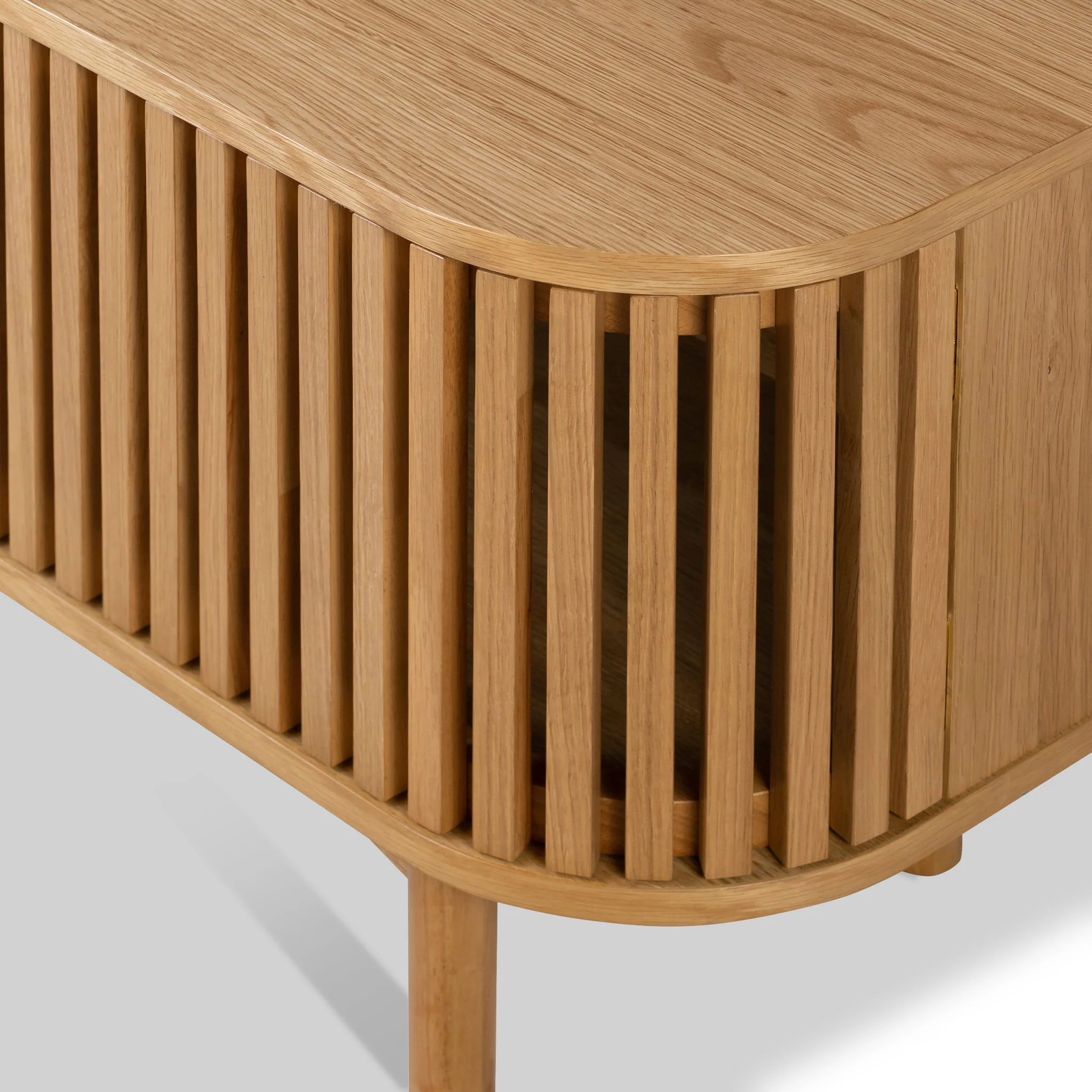 Shorwell Oak 180cm Slatted TV Unit - Image 7