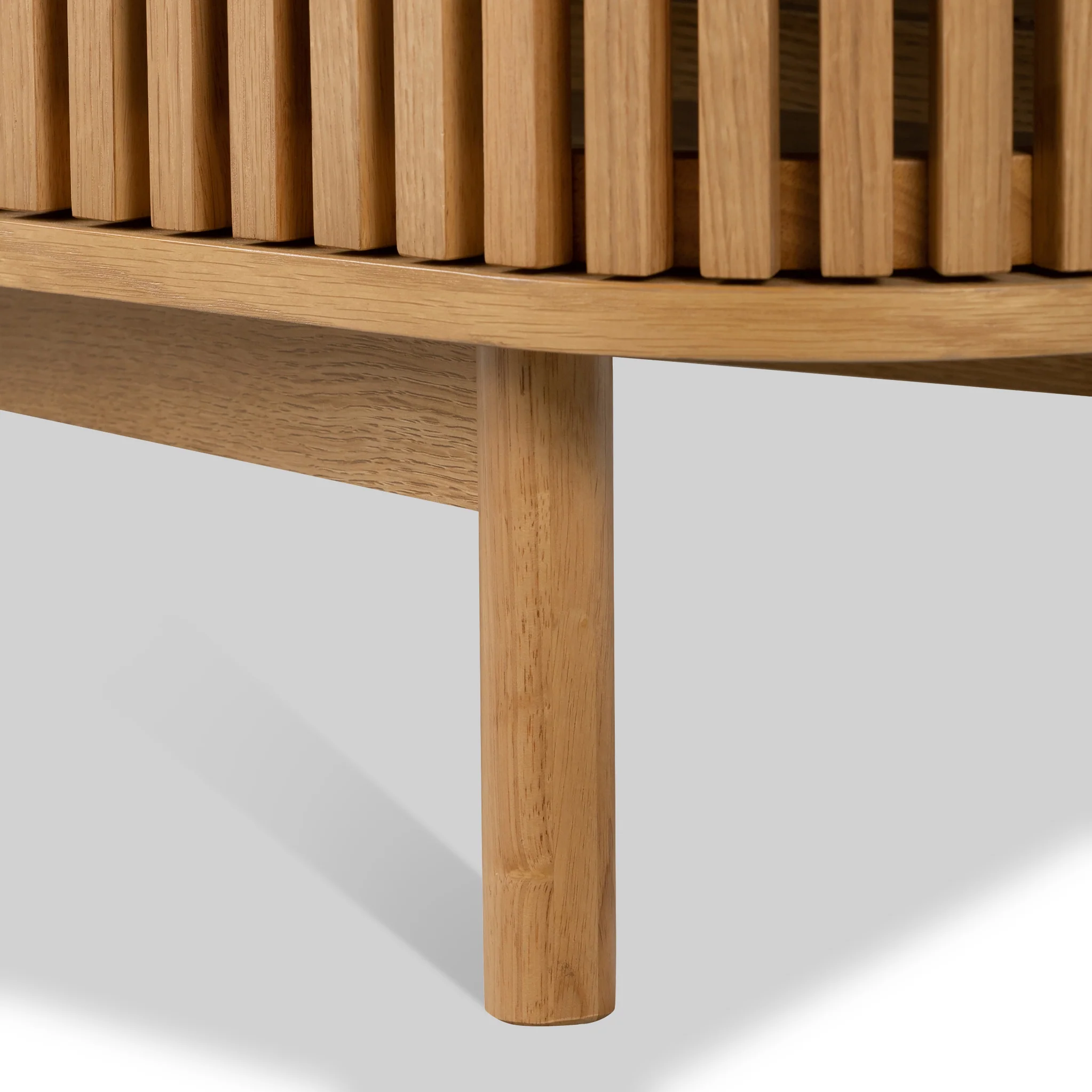 Shorwell Oak 180cm Slatted TV Unit - Image 9