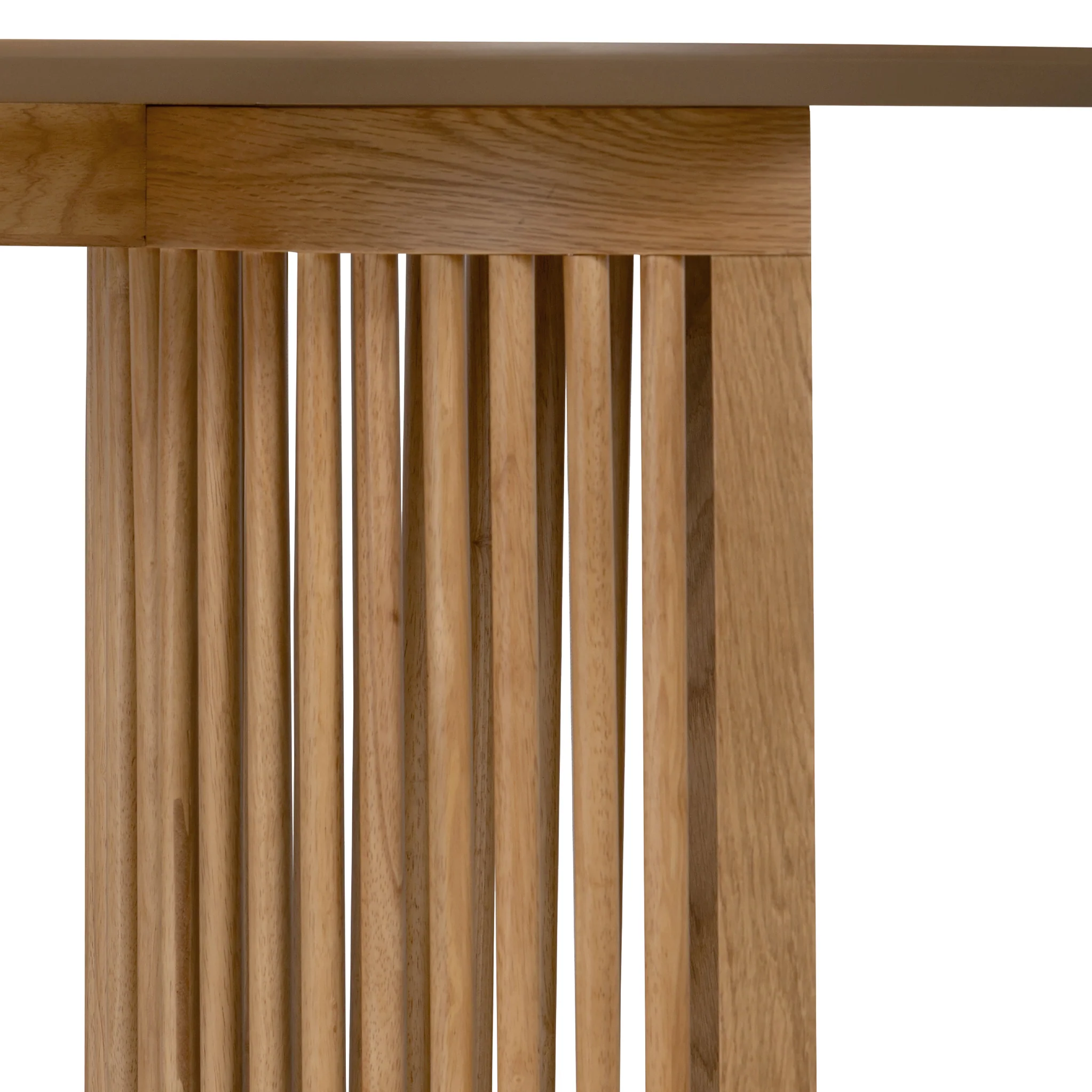 Shorwell Oak 200cm Slatted Oval Dining Table - Image 10