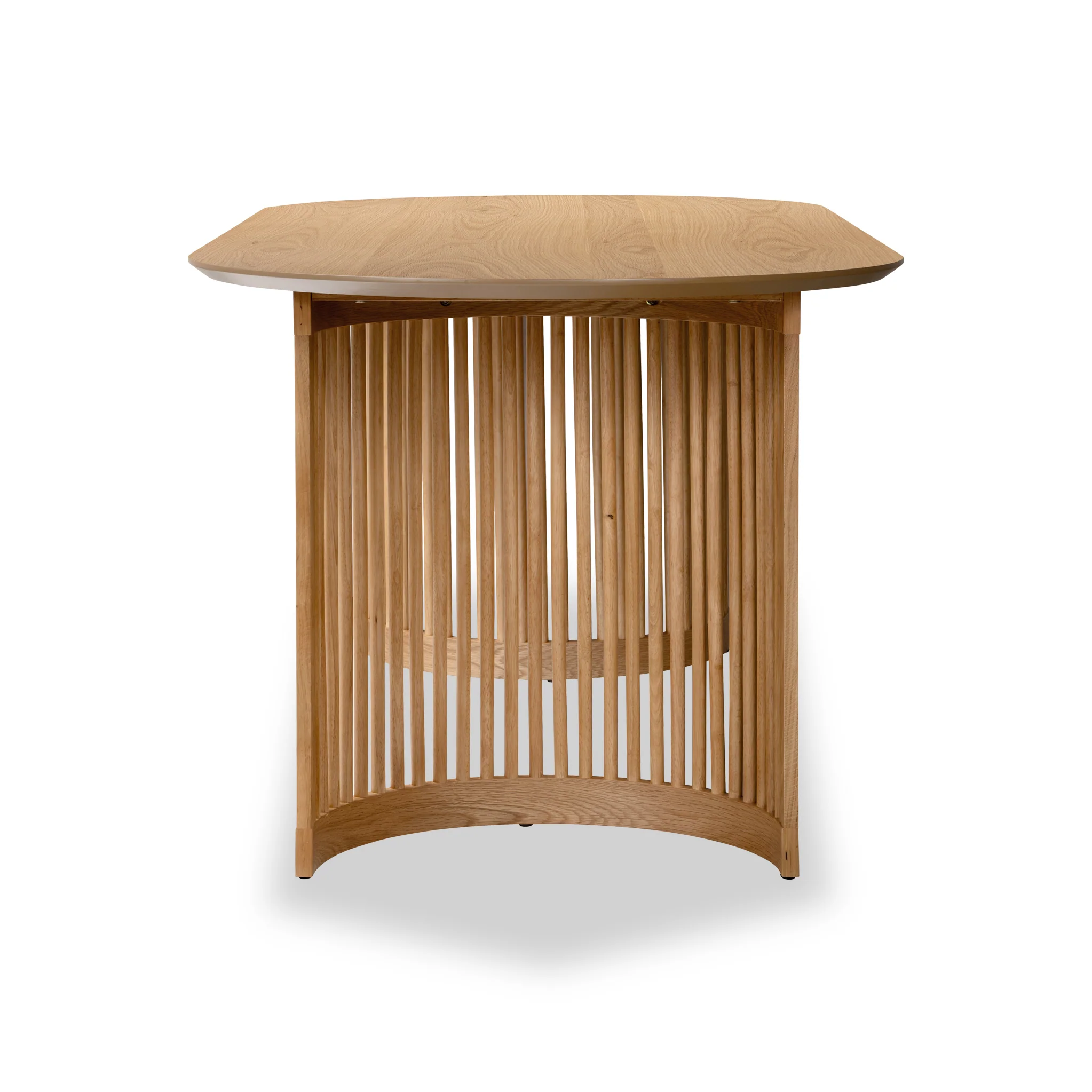 Shorwell Oak 200cm Slatted Oval Dining Table - Image 4