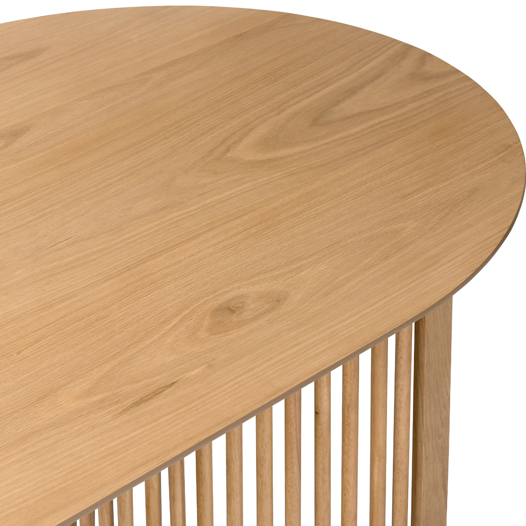 Shorwell Oak 200cm Slatted Oval Dining Table - Image 6