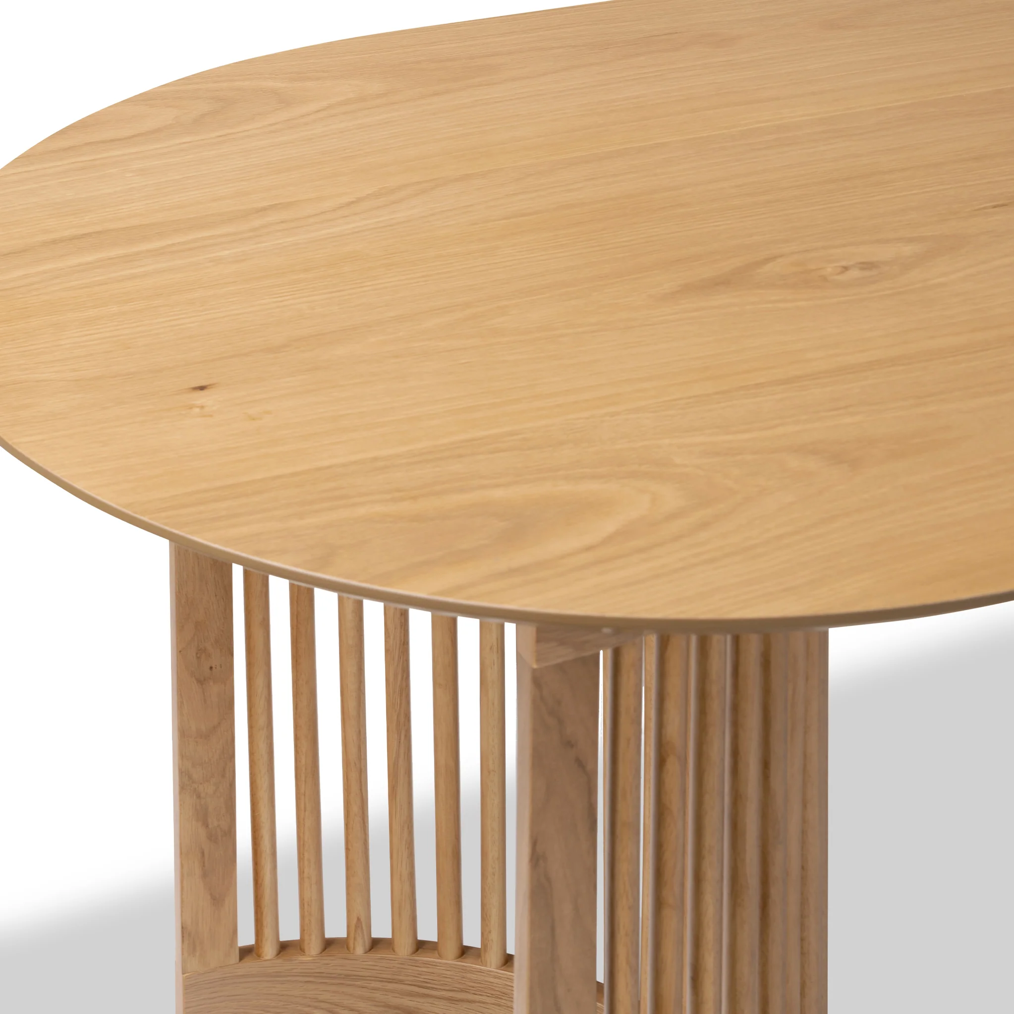 Shorwell Oak 200cm Slatted Oval Dining Table - Image 7