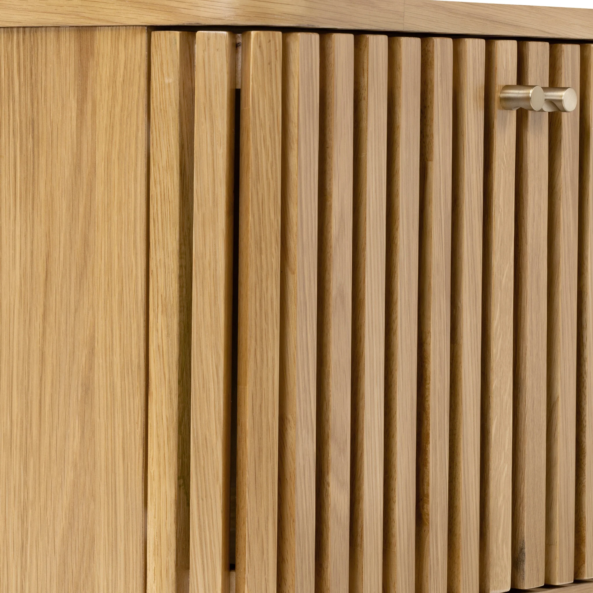 Shorwell Oak Slatted 2 Door Bedside Table - Image 11