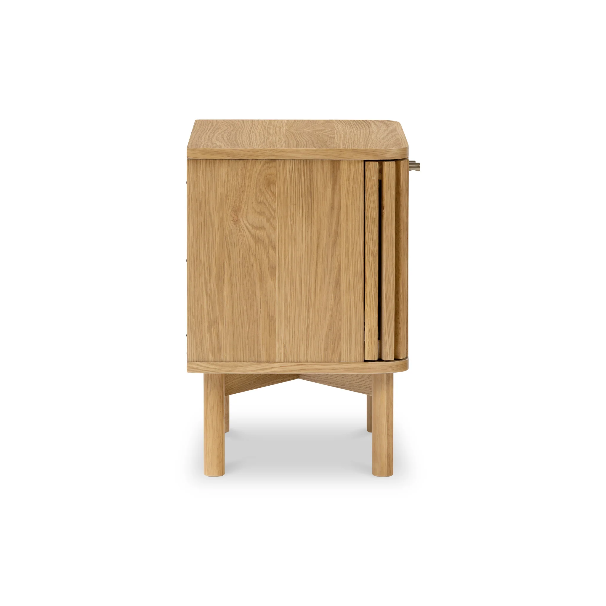 Shorwell Oak Slatted 2 Door Bedside Table - Image 5