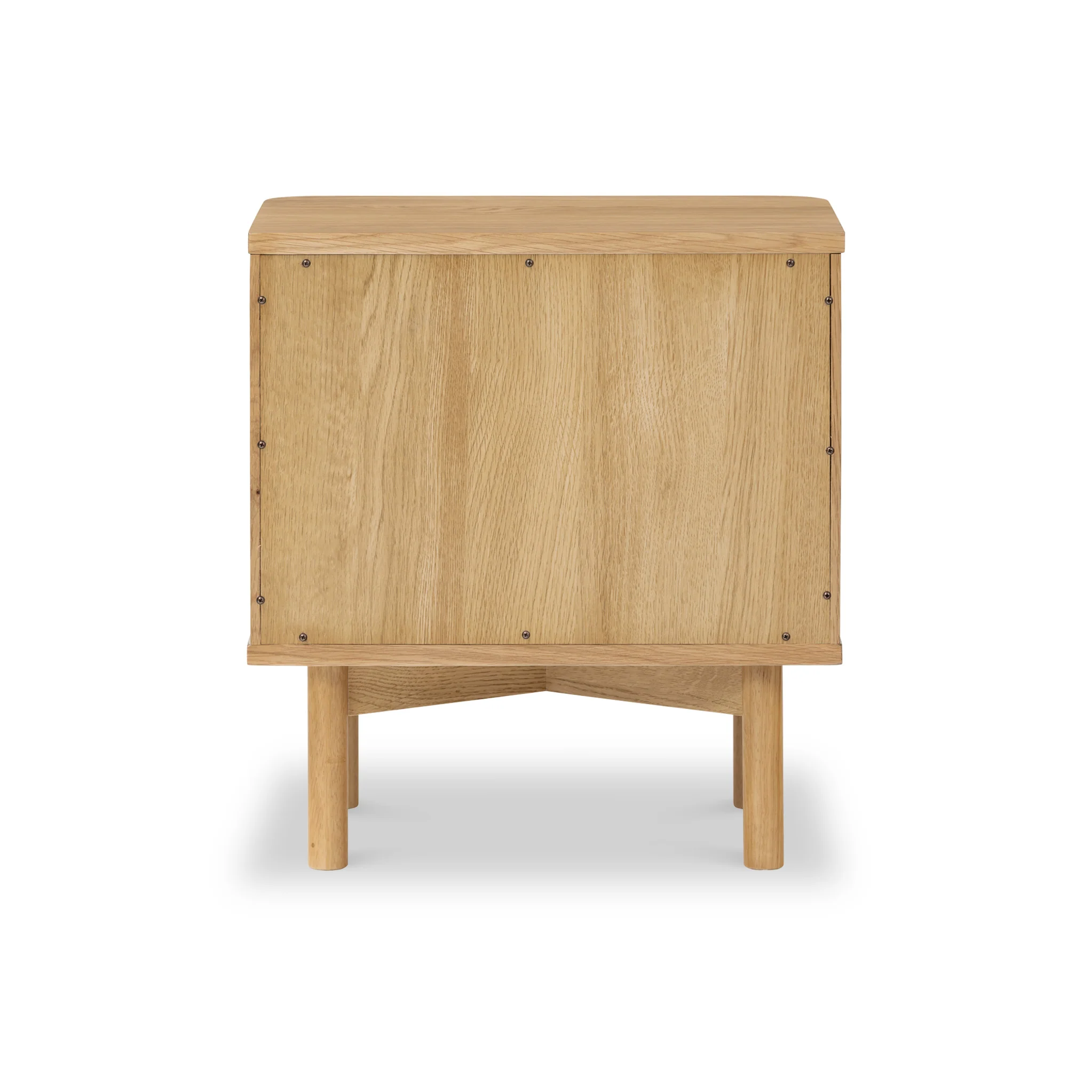 Shorwell Oak Slatted 2 Door Bedside Table - Image 6