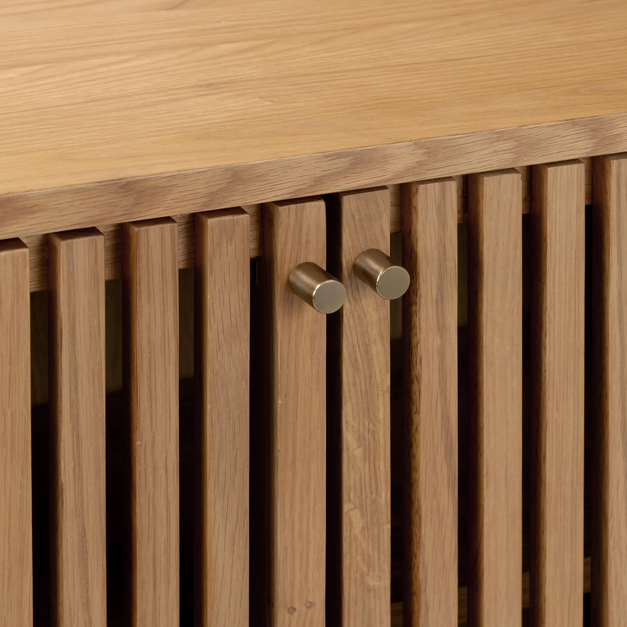 Shorwell Oak Slatted 2 Drawer 2 Door Cabinet - Image 10