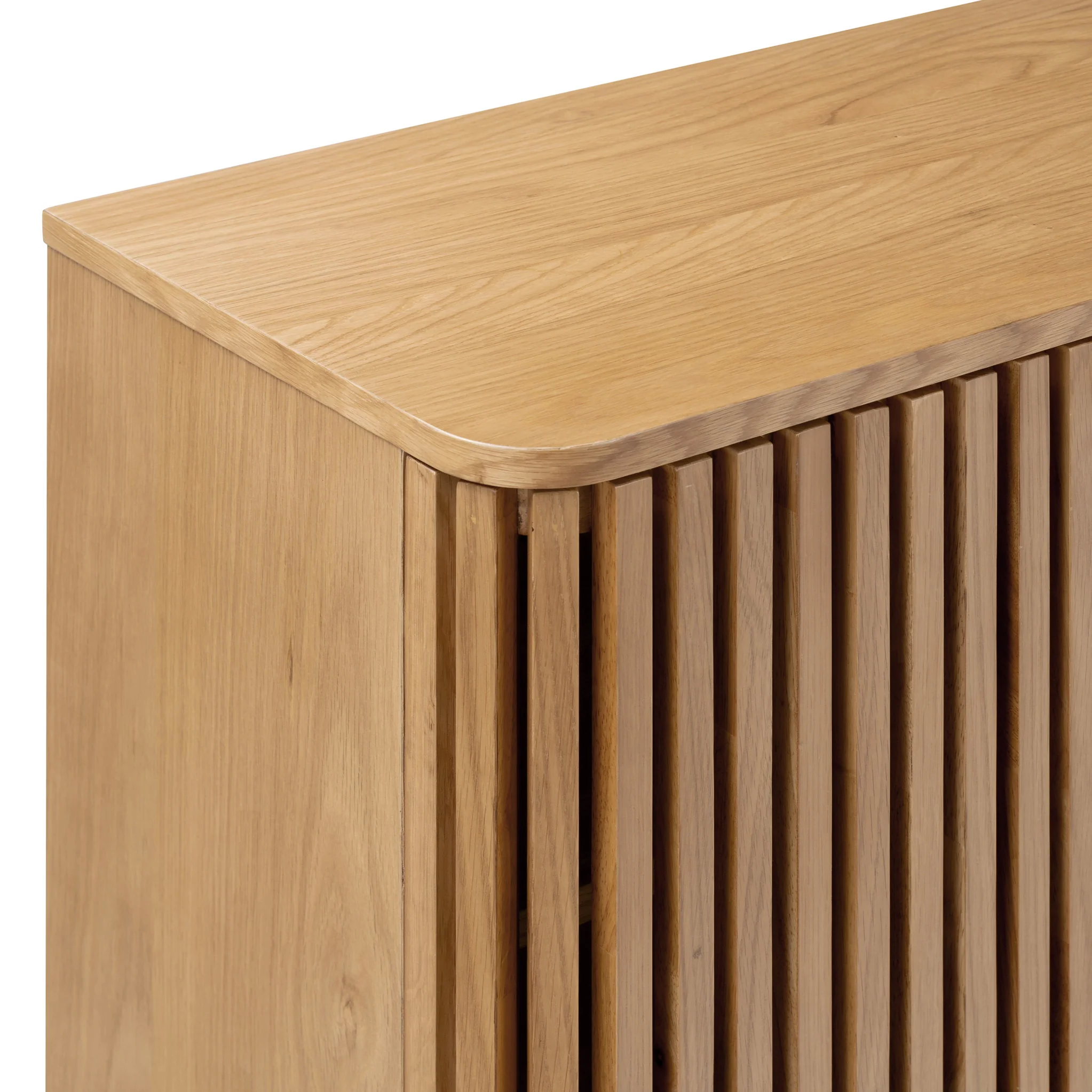 Shorwell Oak Slatted 2 Drawer 2 Door Cabinet - Image 11