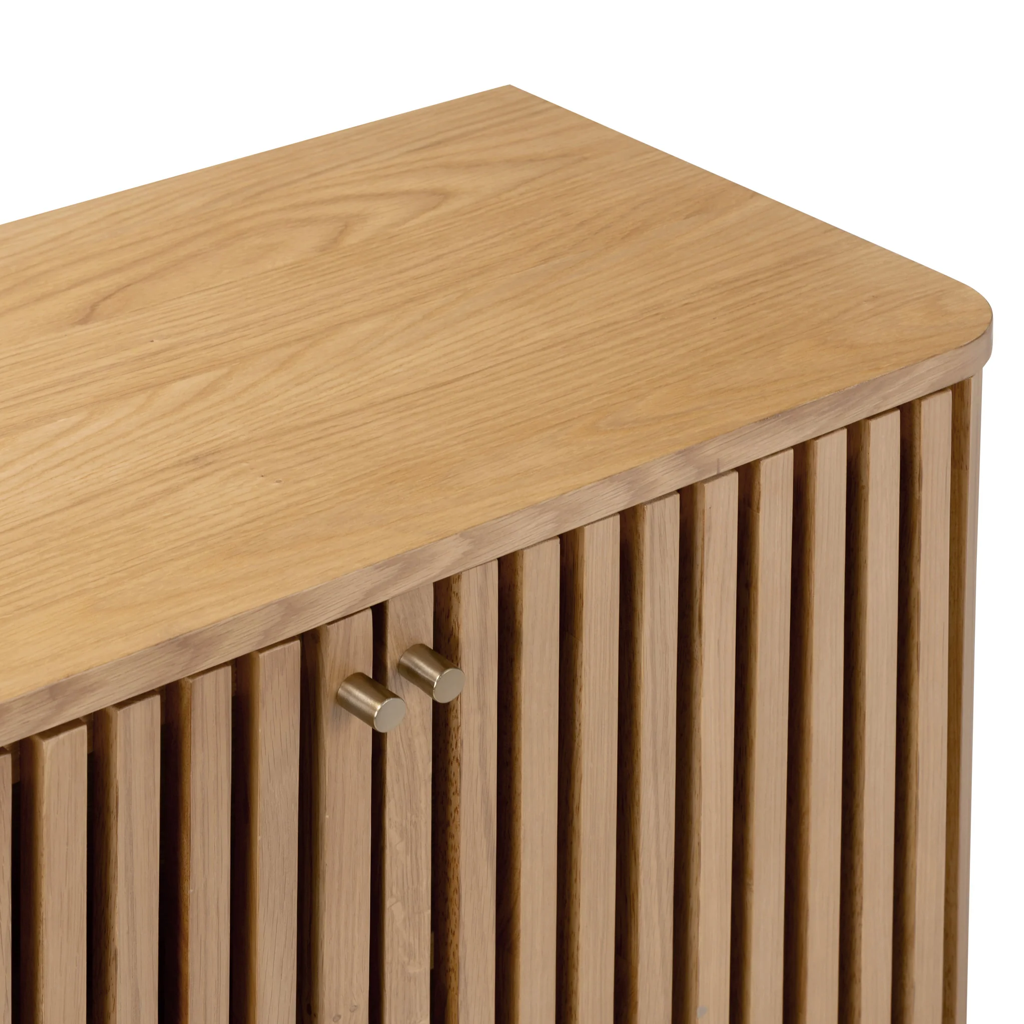Shorwell Oak Slatted 2 Drawer 2 Door Cabinet - Image 12