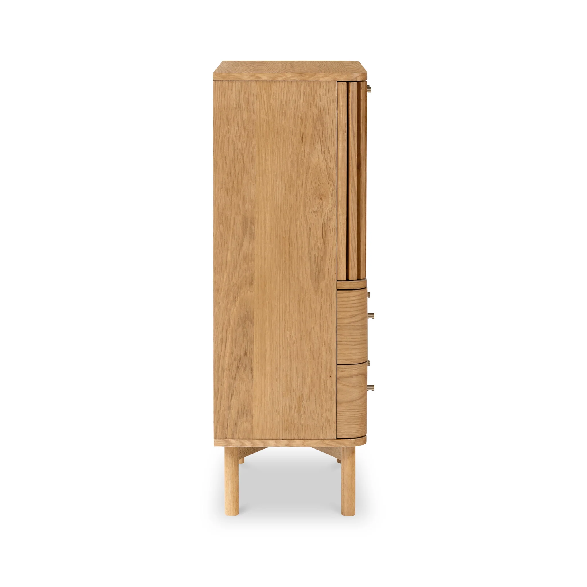 Shorwell Oak Slatted 2 Drawer 2 Door Cabinet - Image 5