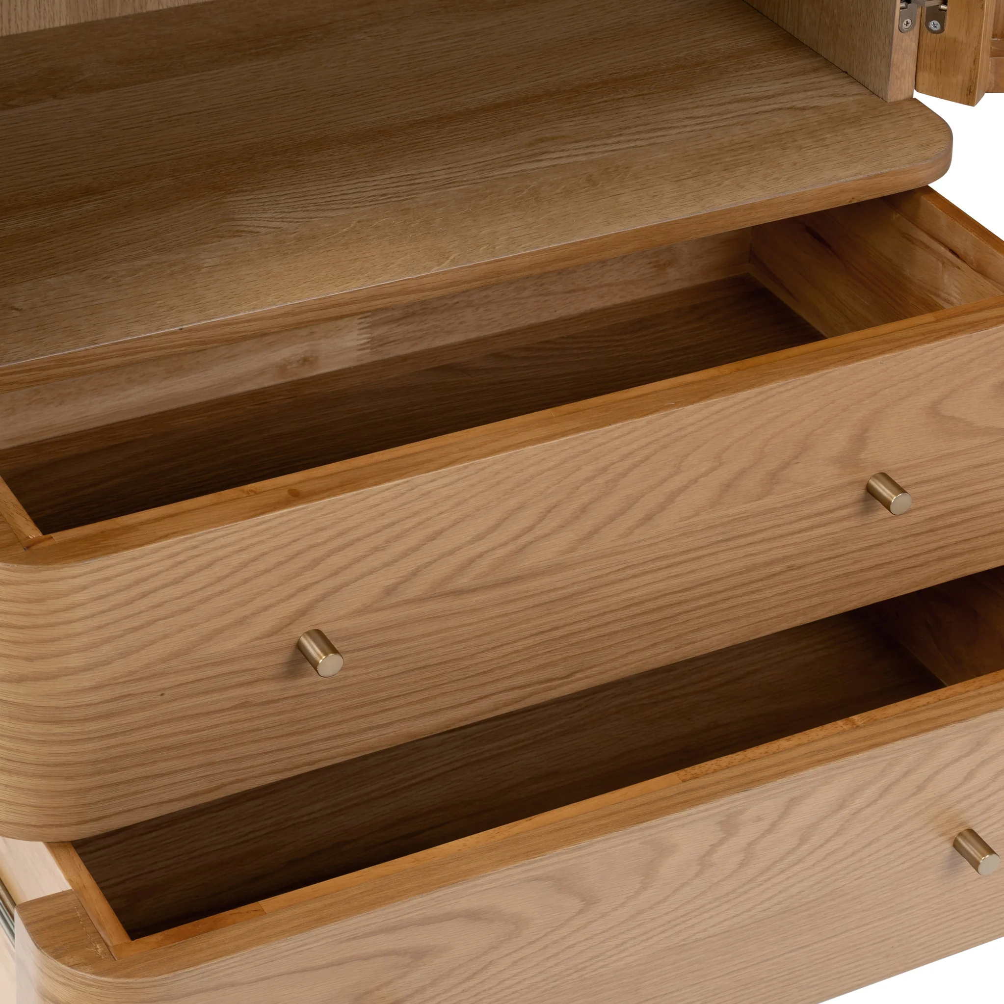 Shorwell Oak Slatted 2 Drawer 2 Door Cabinet - Image 8