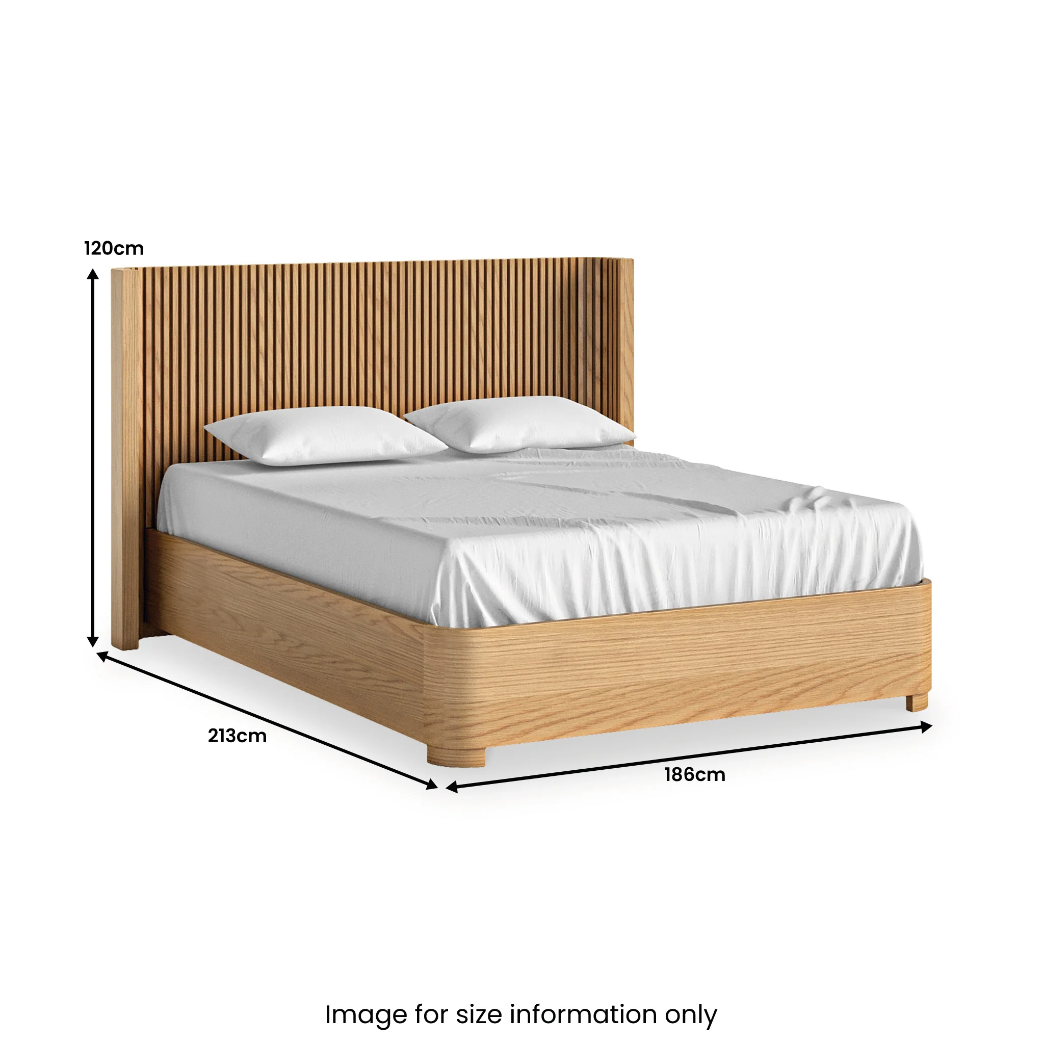 Shorwell Oak Slatted Bed Frame - Image 6