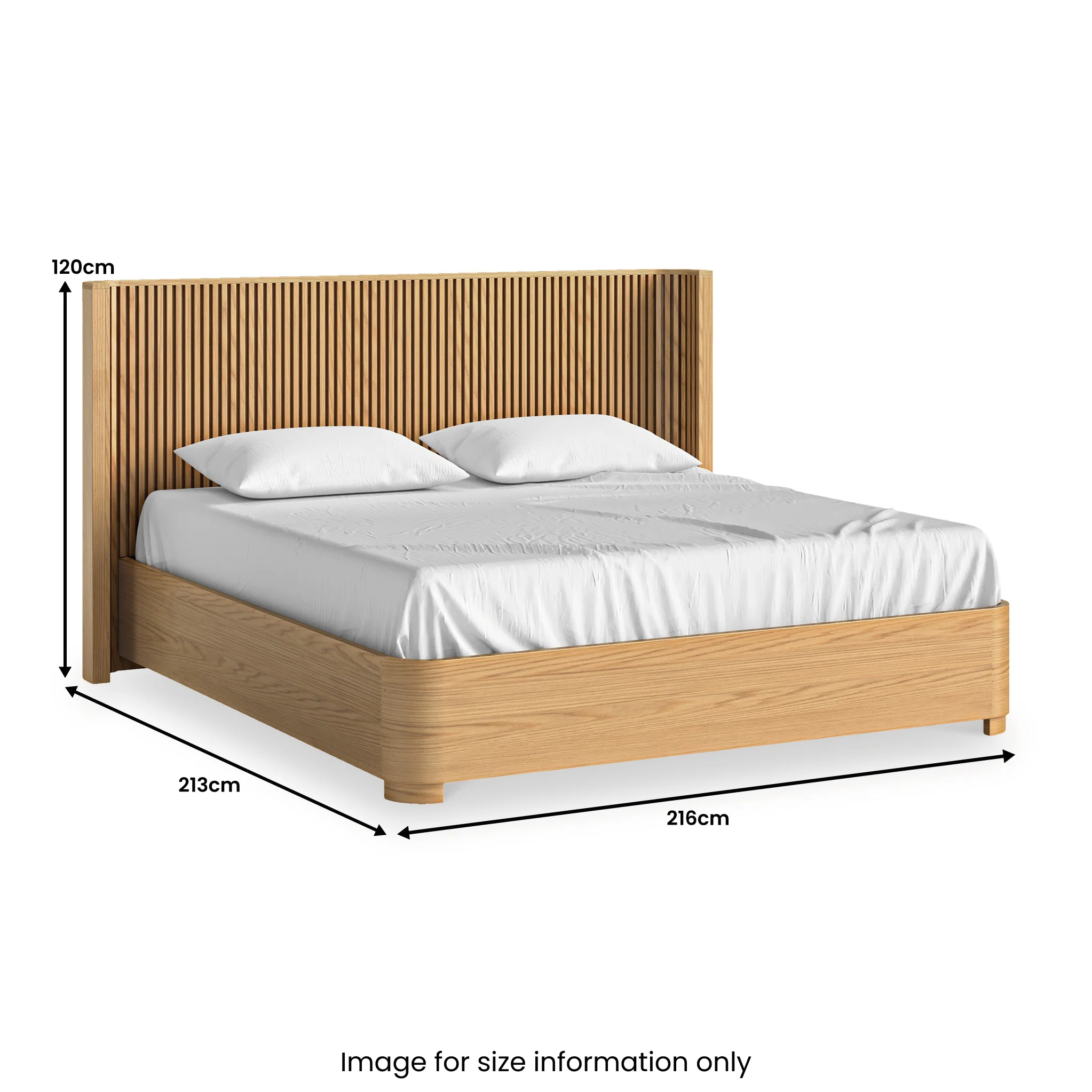 Shorwell Oak Slatted Bed Frame - Image 7