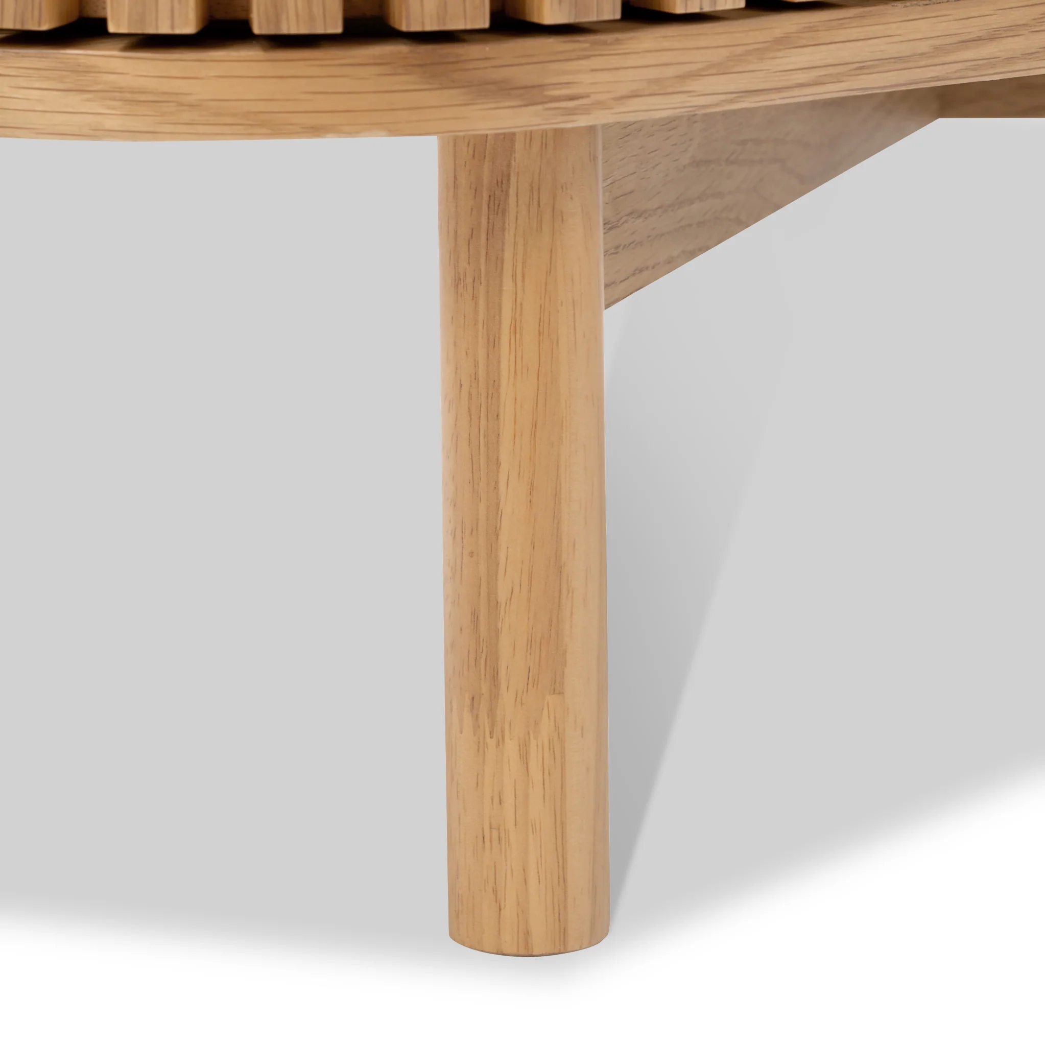 Shorwell Oak Slatted Corner TV Unit - Image 13