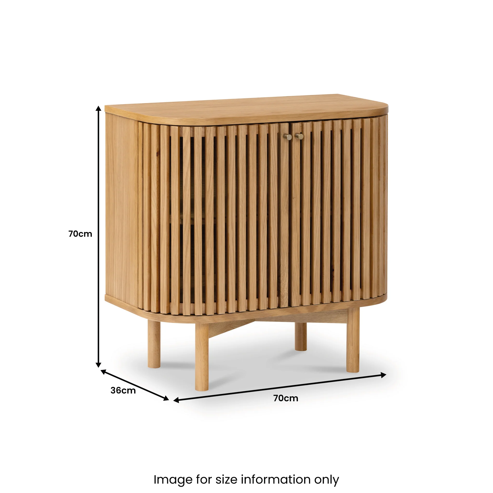Shorwell Oak Slatted Cupboard - Image 15