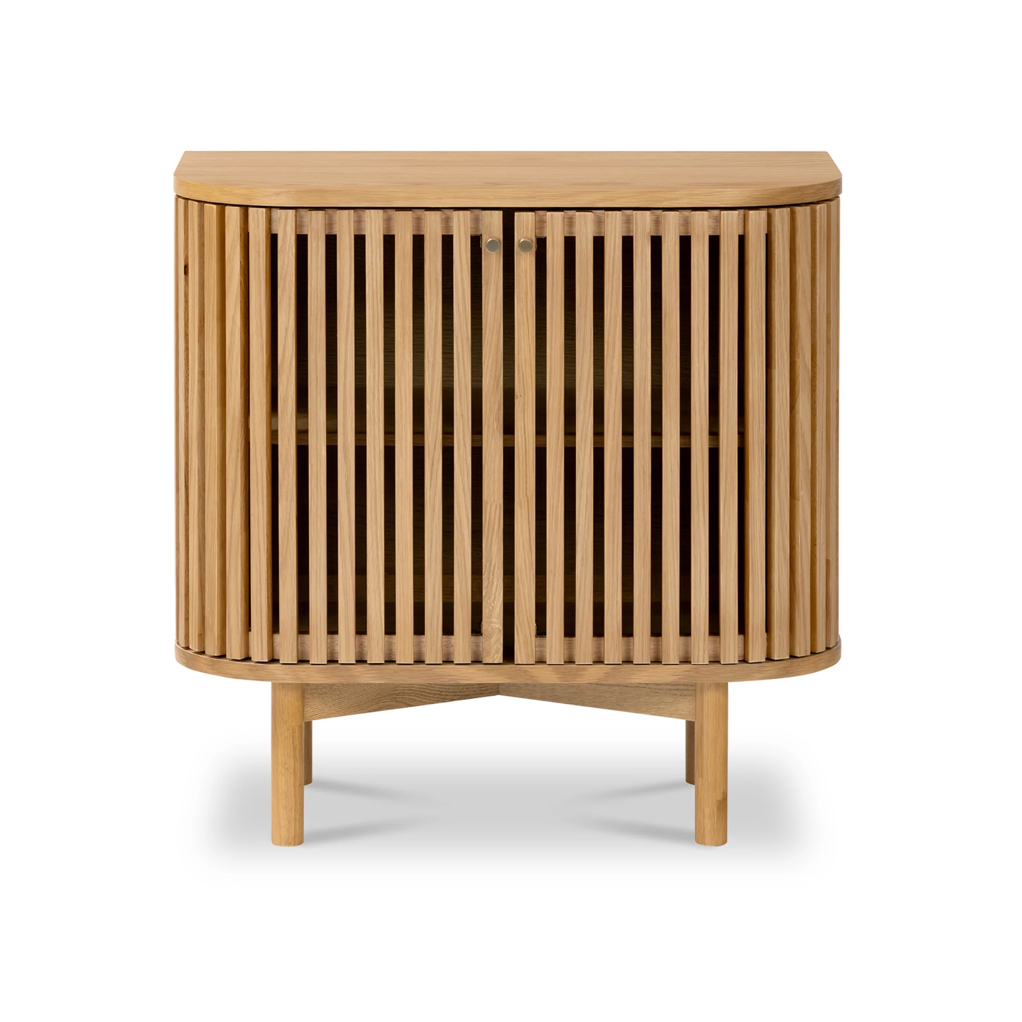 Shorwell Oak Slatted Cupboard - Image 3