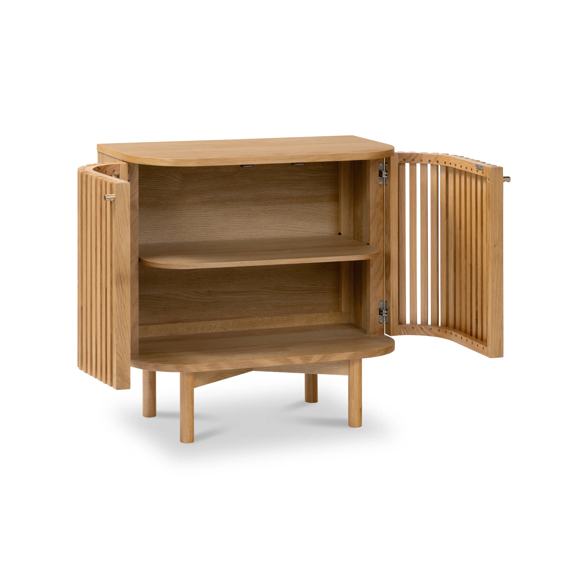 Shorwell Oak Slatted Cupboard - Image 4