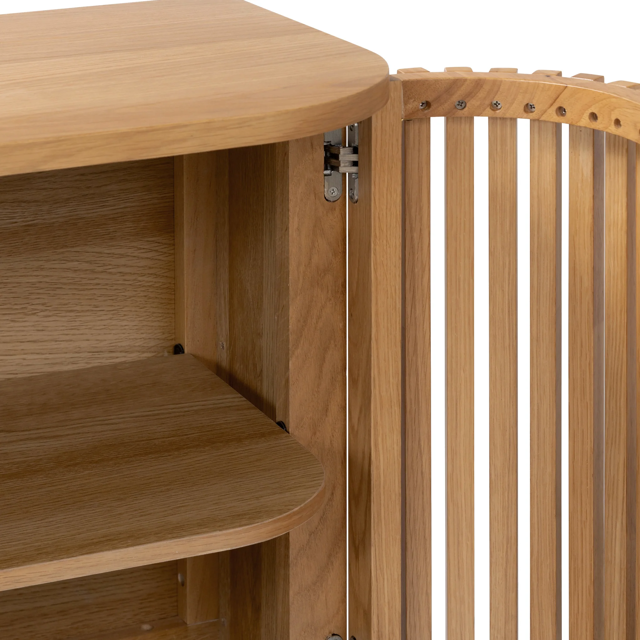 Shorwell Oak Slatted Cupboard - Image 8