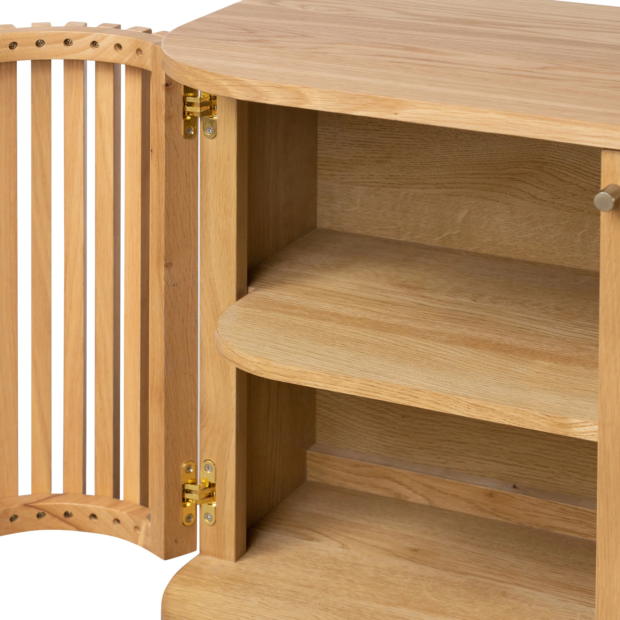 Shorwell Oak Slatted Large Sideboard - Image 10