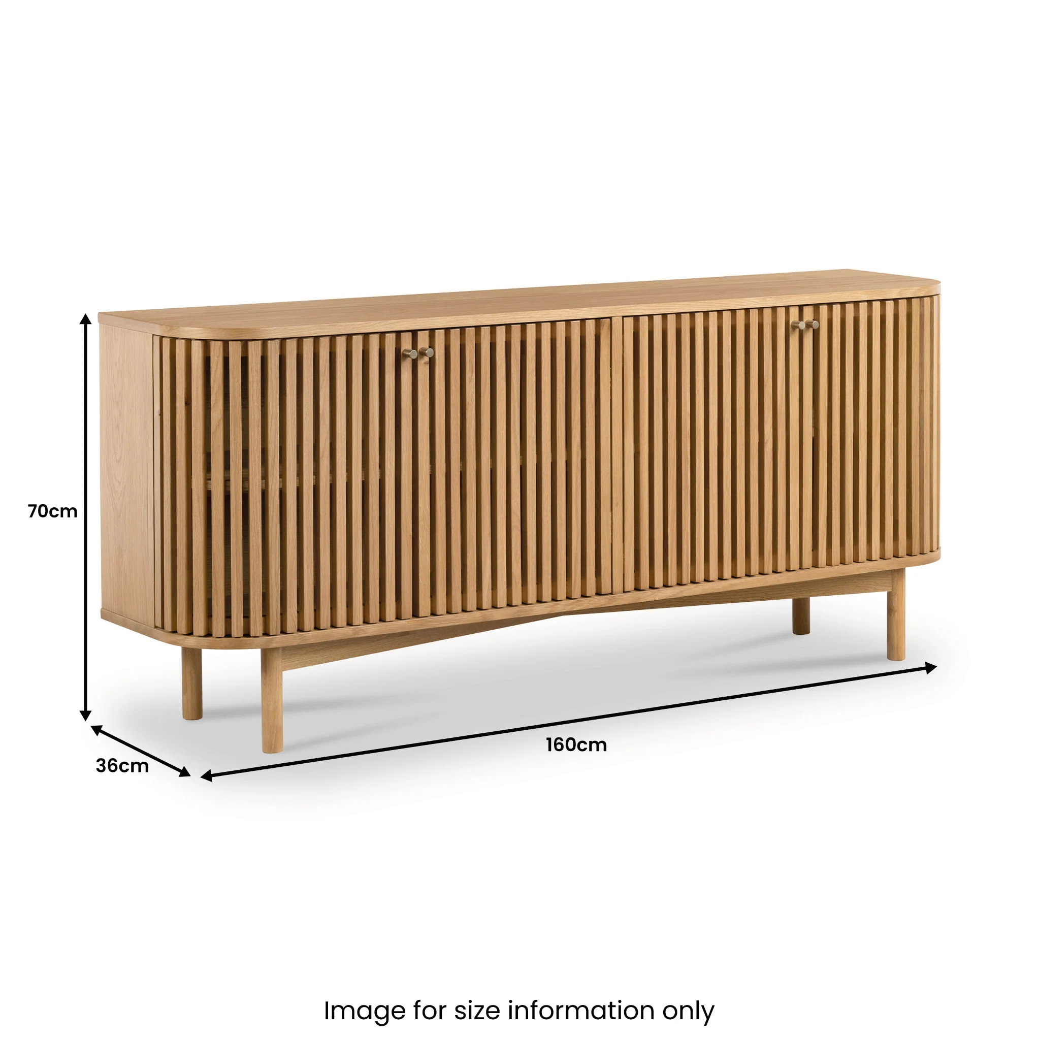 Shorwell Oak Slatted Large Sideboard - Image 15
