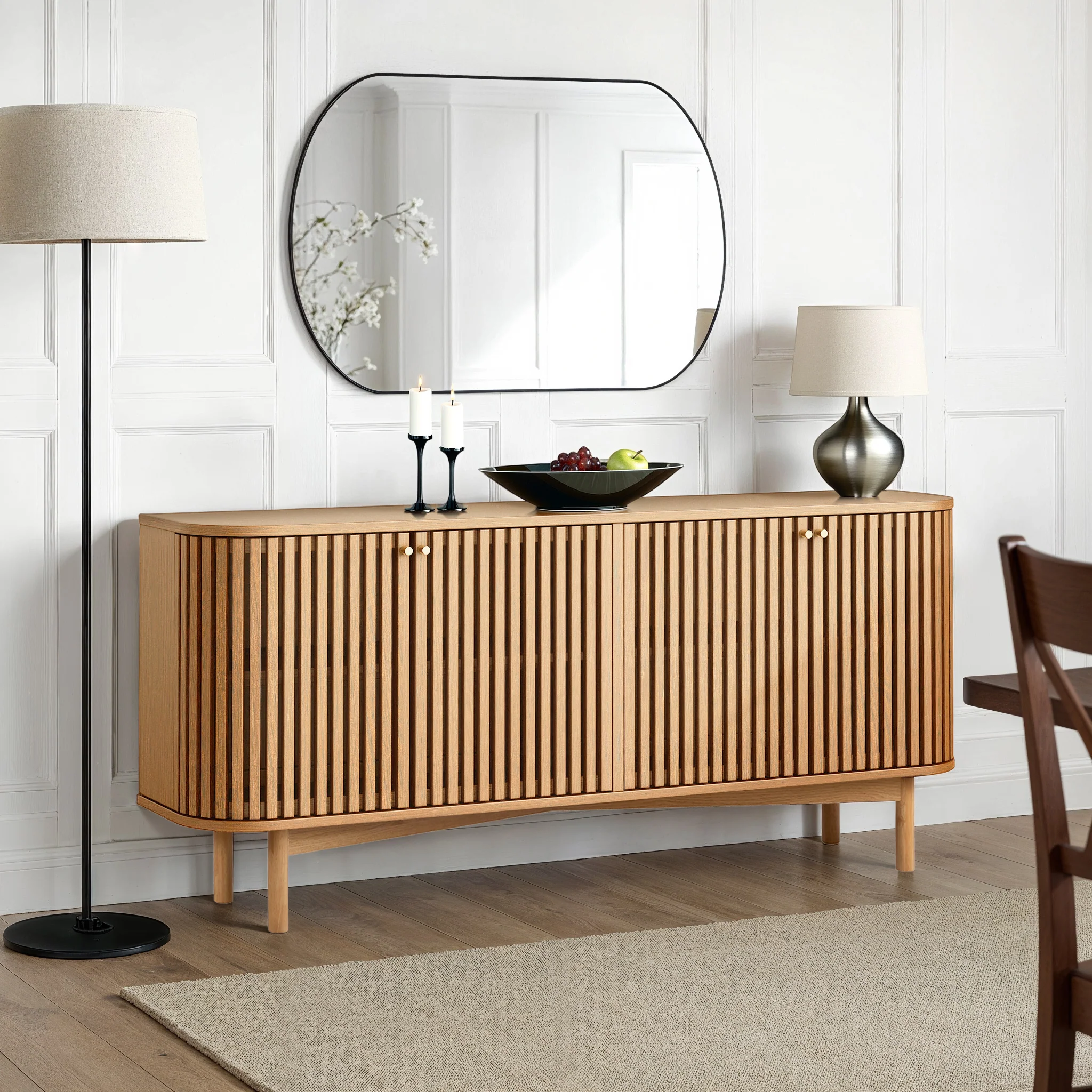 Shorwell Oak Slatted Large Sideboard - Image 2
