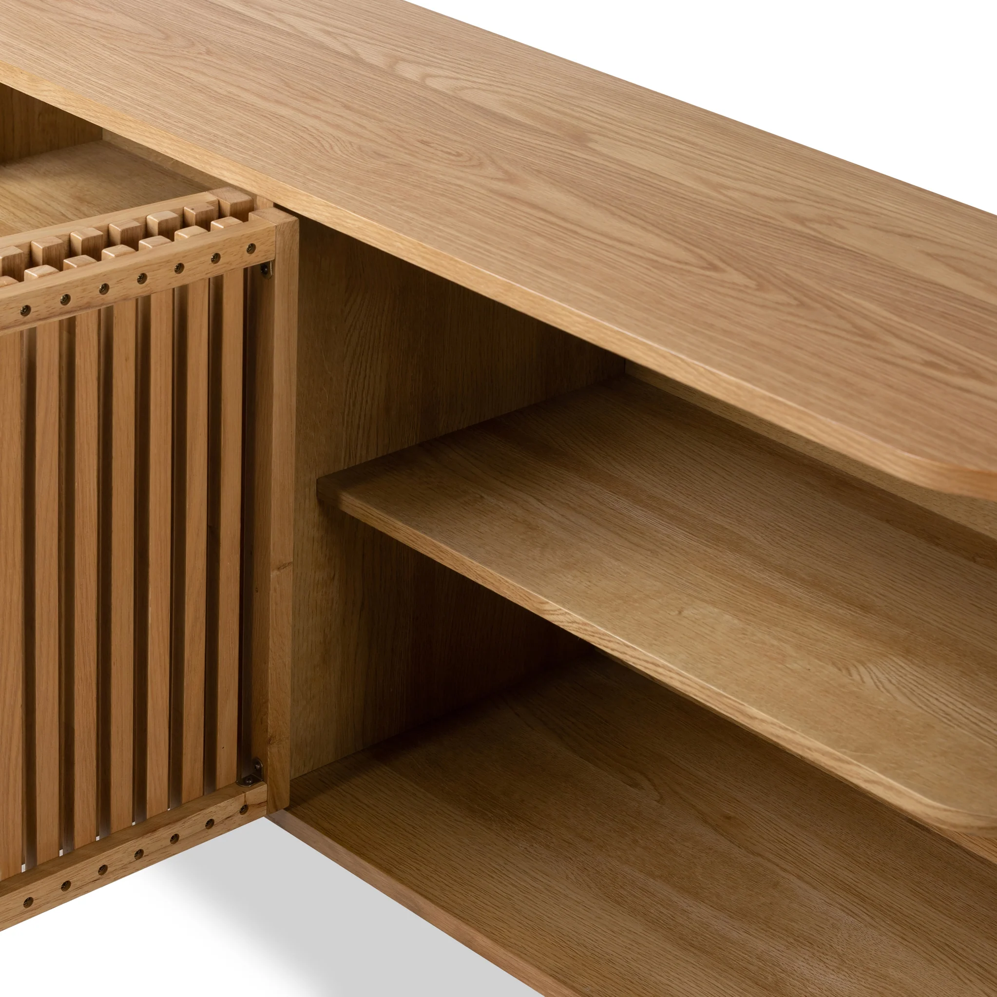 Shorwell Oak Slatted Large Sideboard - Image 9