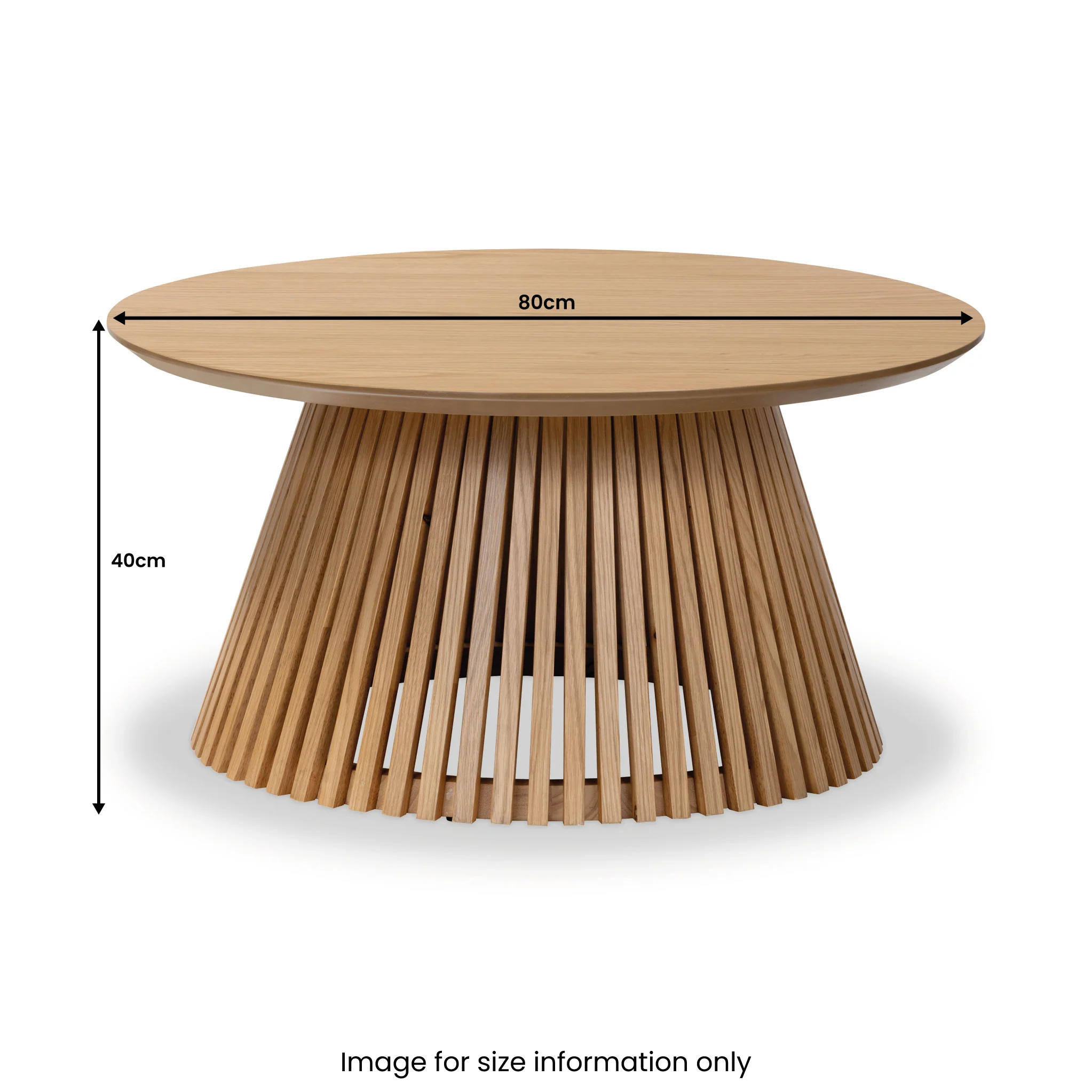 Shorwell Oak Slatted Round Coffee Table - Image 10