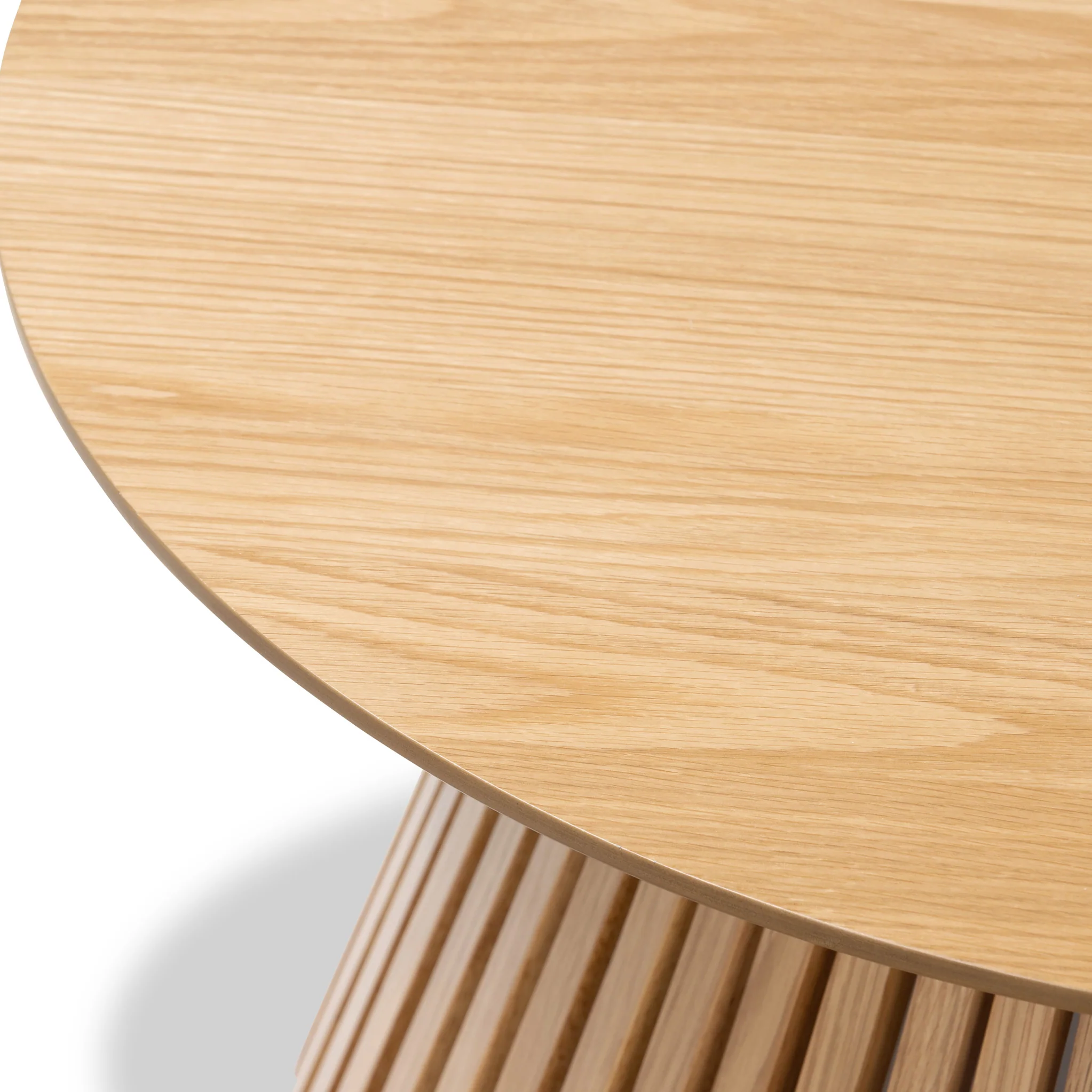 Shorwell Oak Slatted Round Coffee Table - Image 5