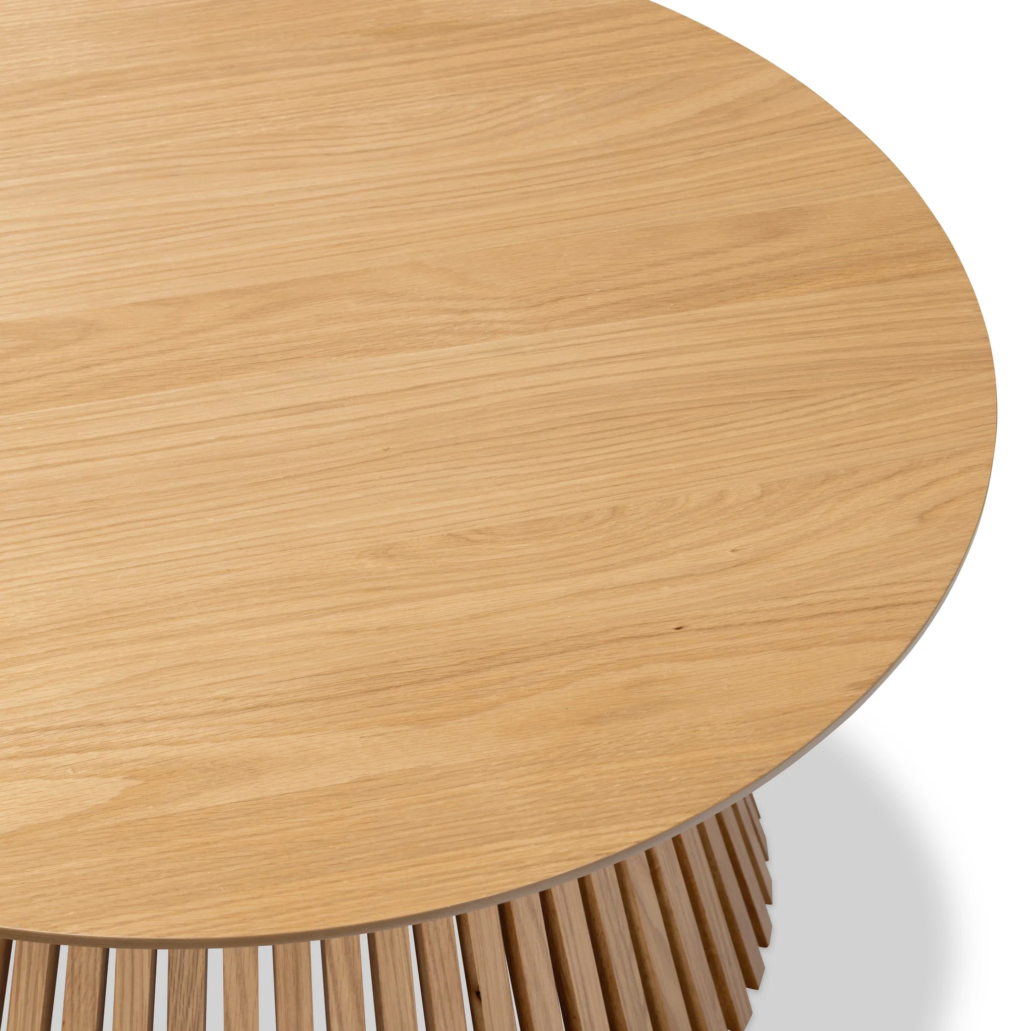 Shorwell Oak Slatted Round Coffee Table - Image 6