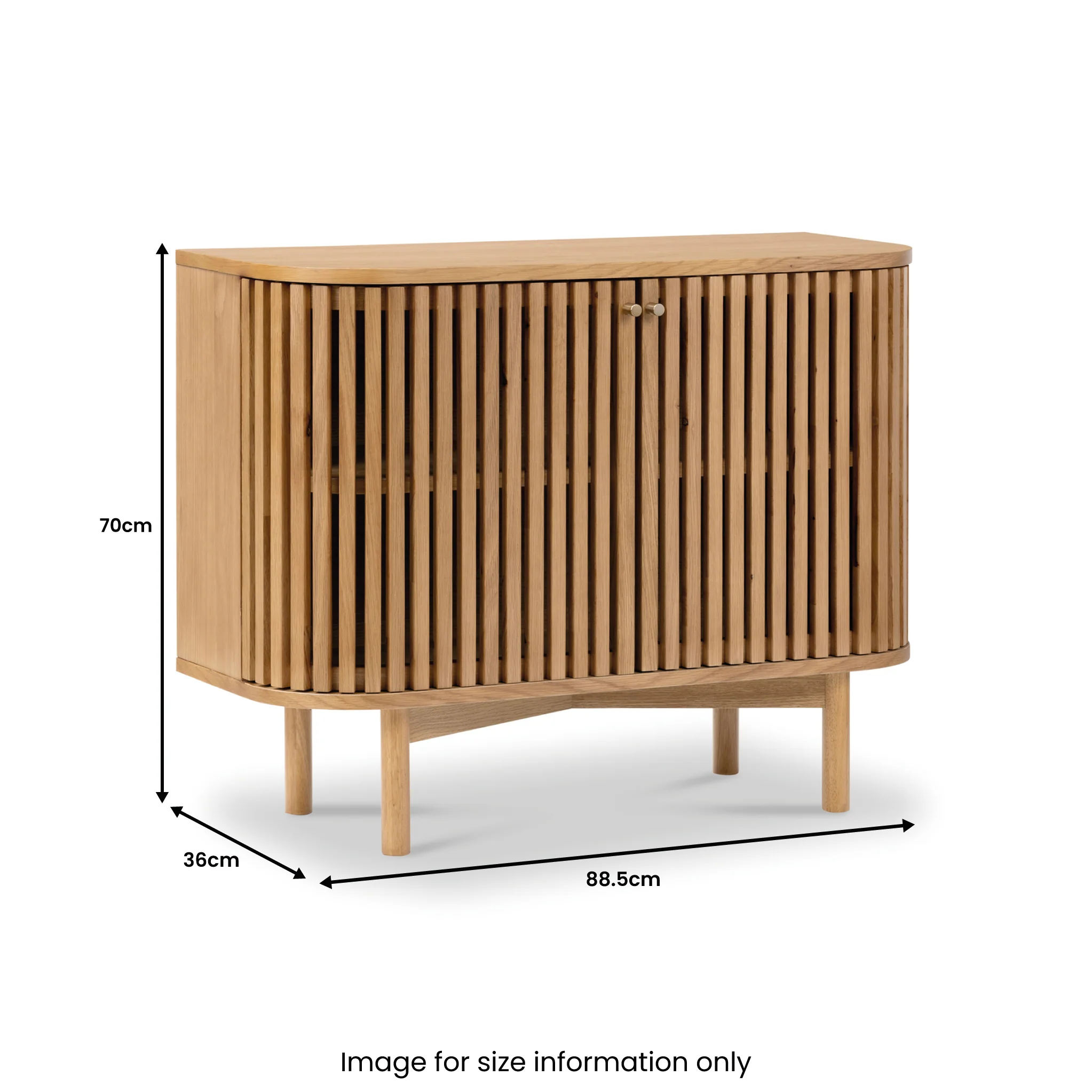 Shorwell Oak Slatted Small Sideboard - Image 16