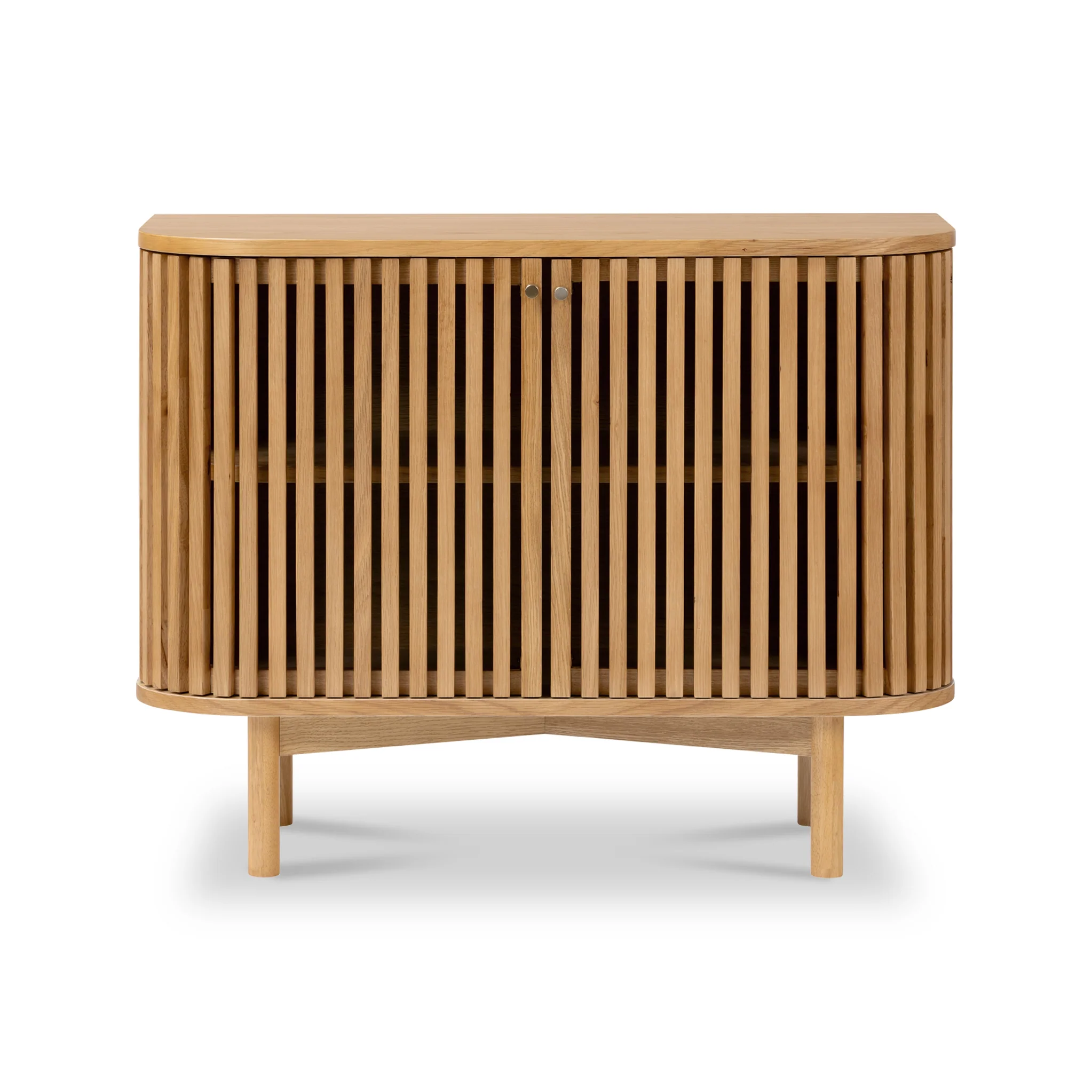 Shorwell Oak Slatted Small Sideboard - Image 3