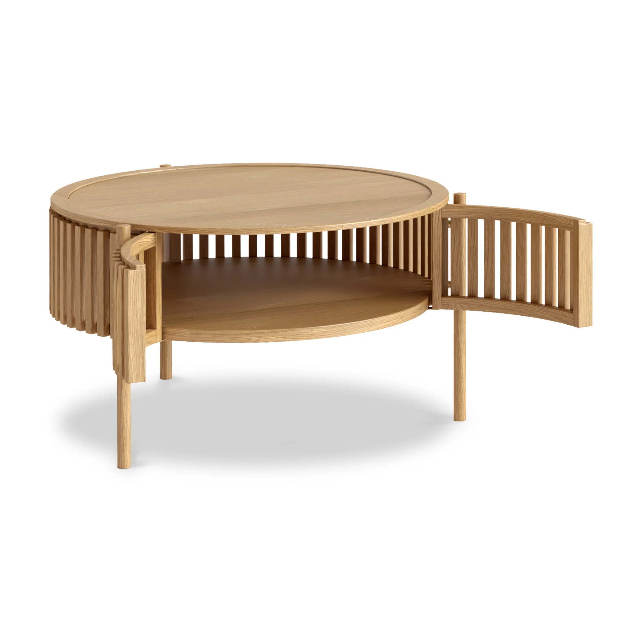 Shorwell Oak Slatted Story 2 Door Coffee Table - Image 3
