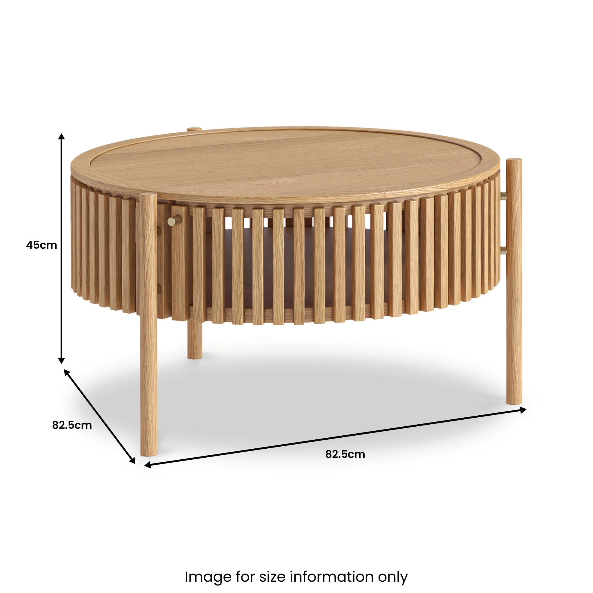 Shorwell Oak Slatted Story 2 Door Coffee Table - Image 5