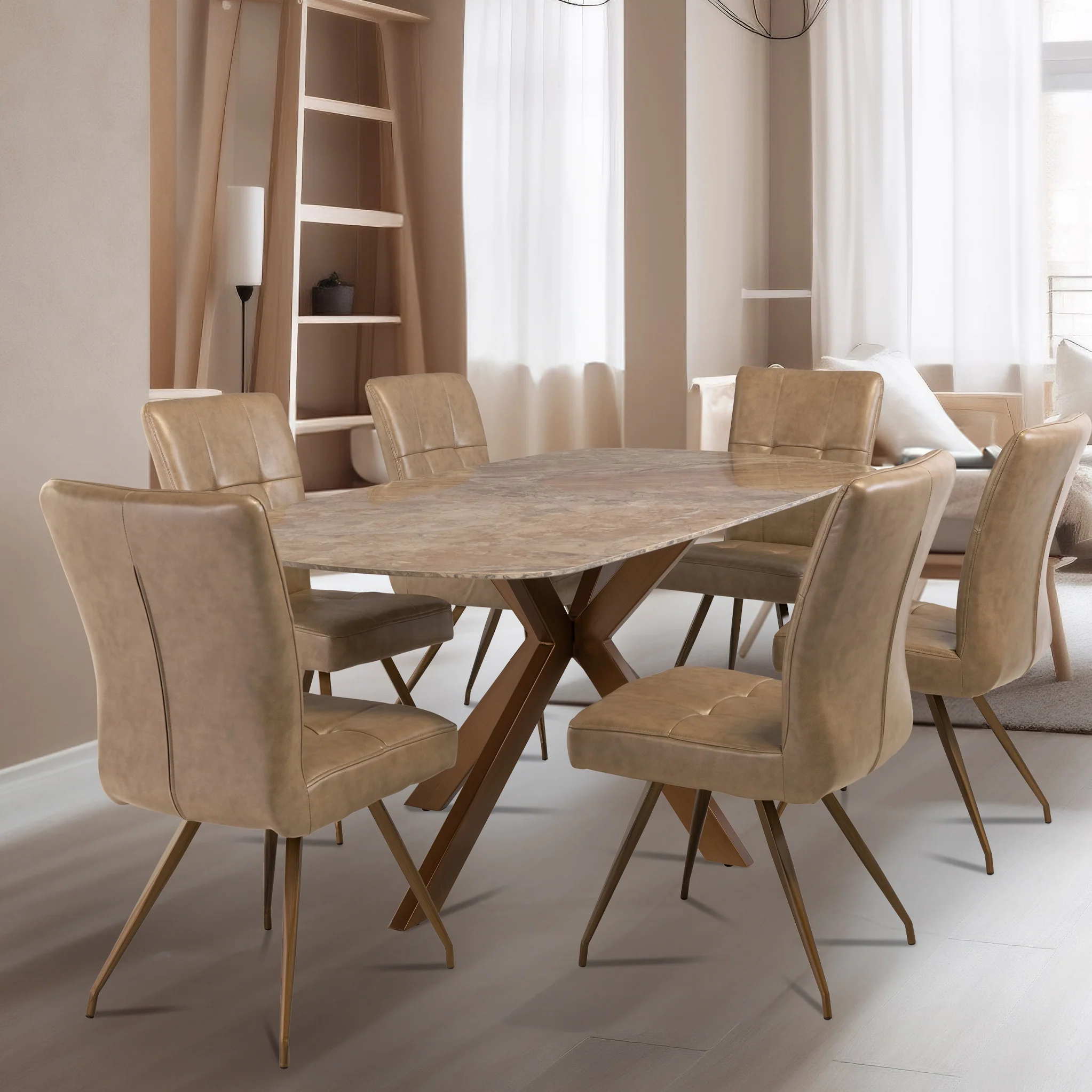 Sigurd 180cm Marble Top Dining Table - Image 2