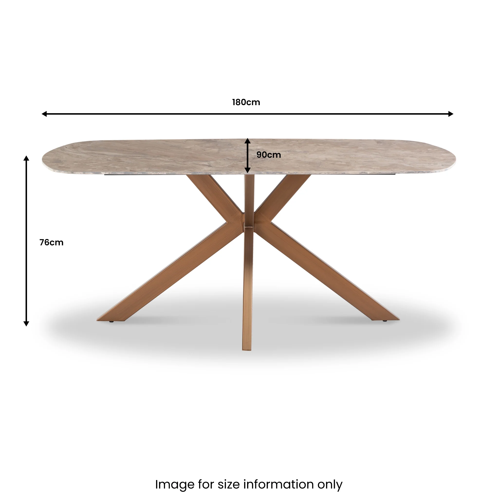 Sigurd 180cm Marble Top Dining Table - Image 5