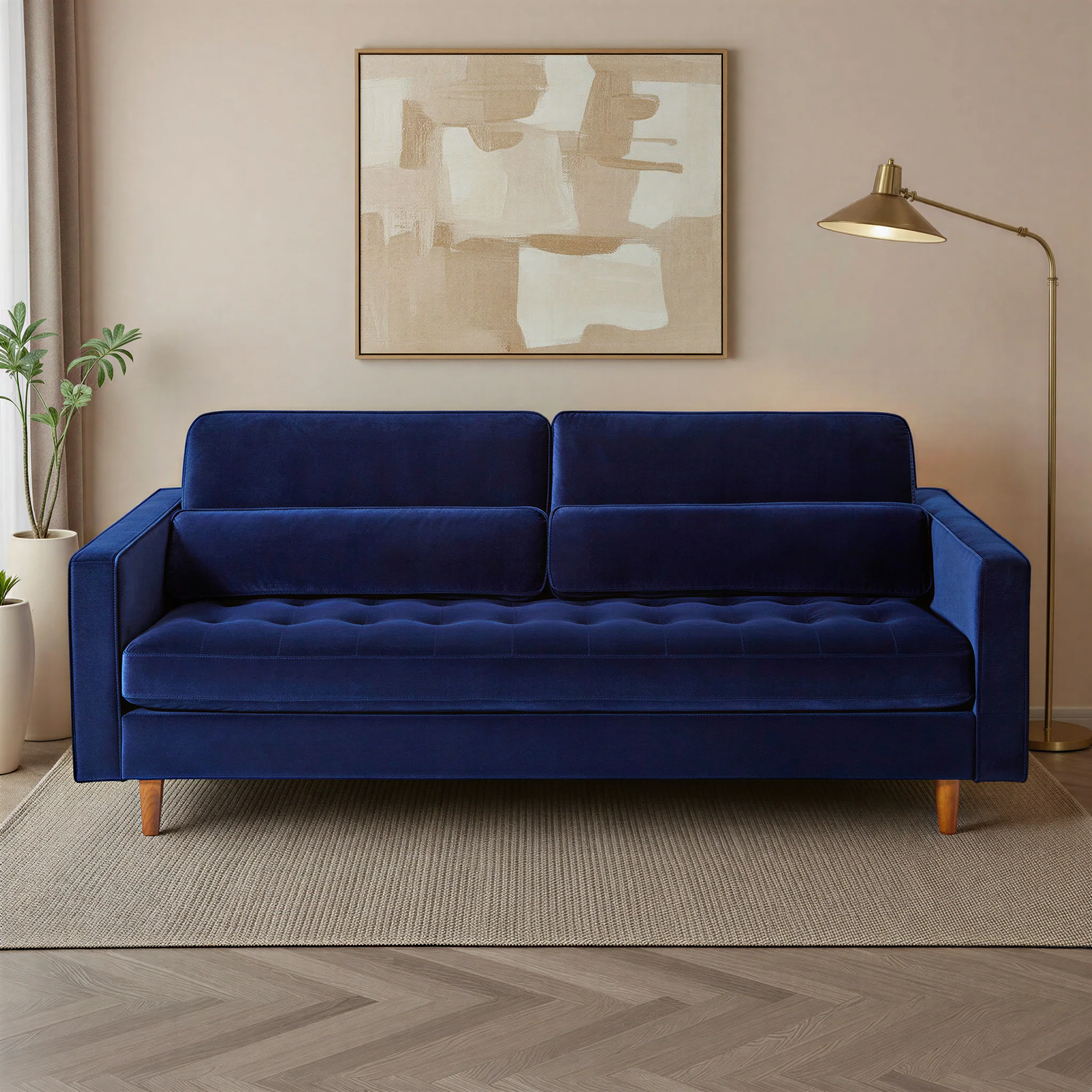 Skye Velvet 4 Seater Sofa - Image 2