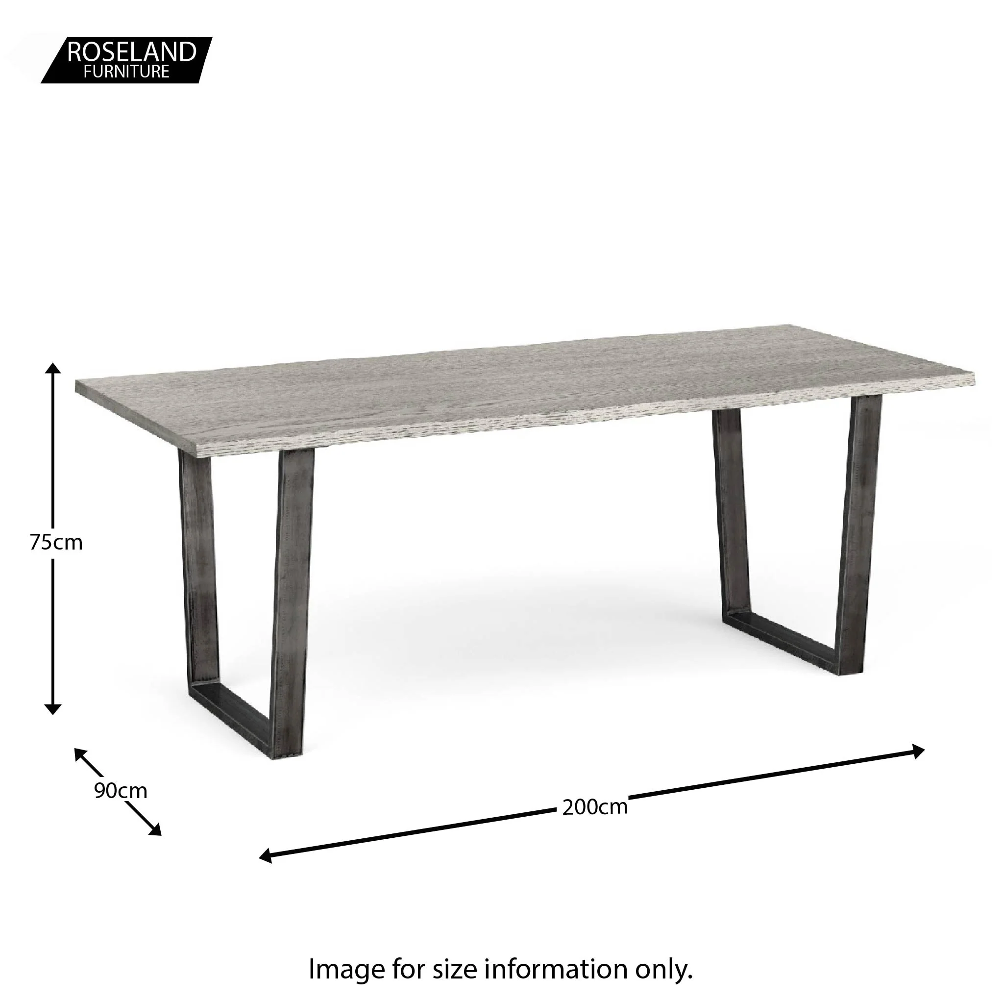 Soho Large Grey Dining Table 200cm - Image 7