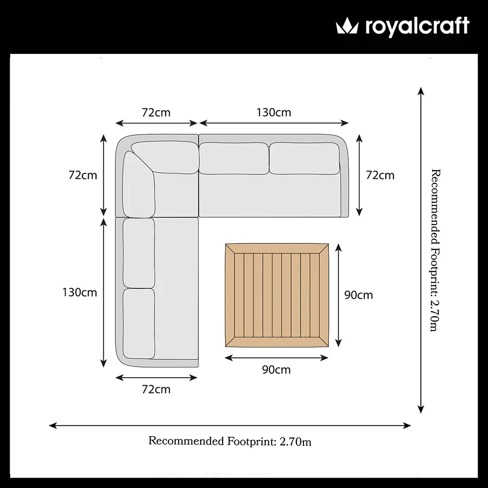 Sol 5 Seater Corner Lounge Set with Square Coffee Table - Image 13